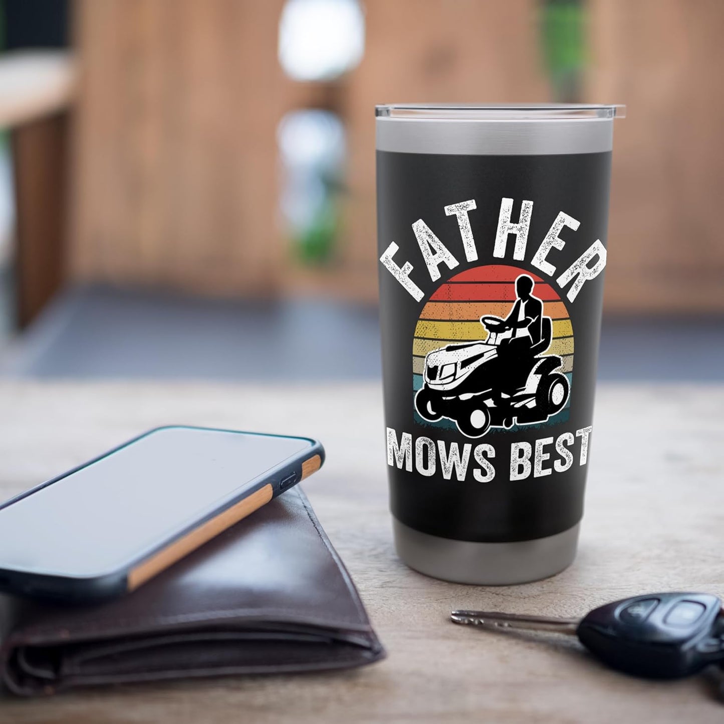 Father Mows Best Funny Gardener Lawn Care Father's Day Stainless Steel Insulated Tumbler