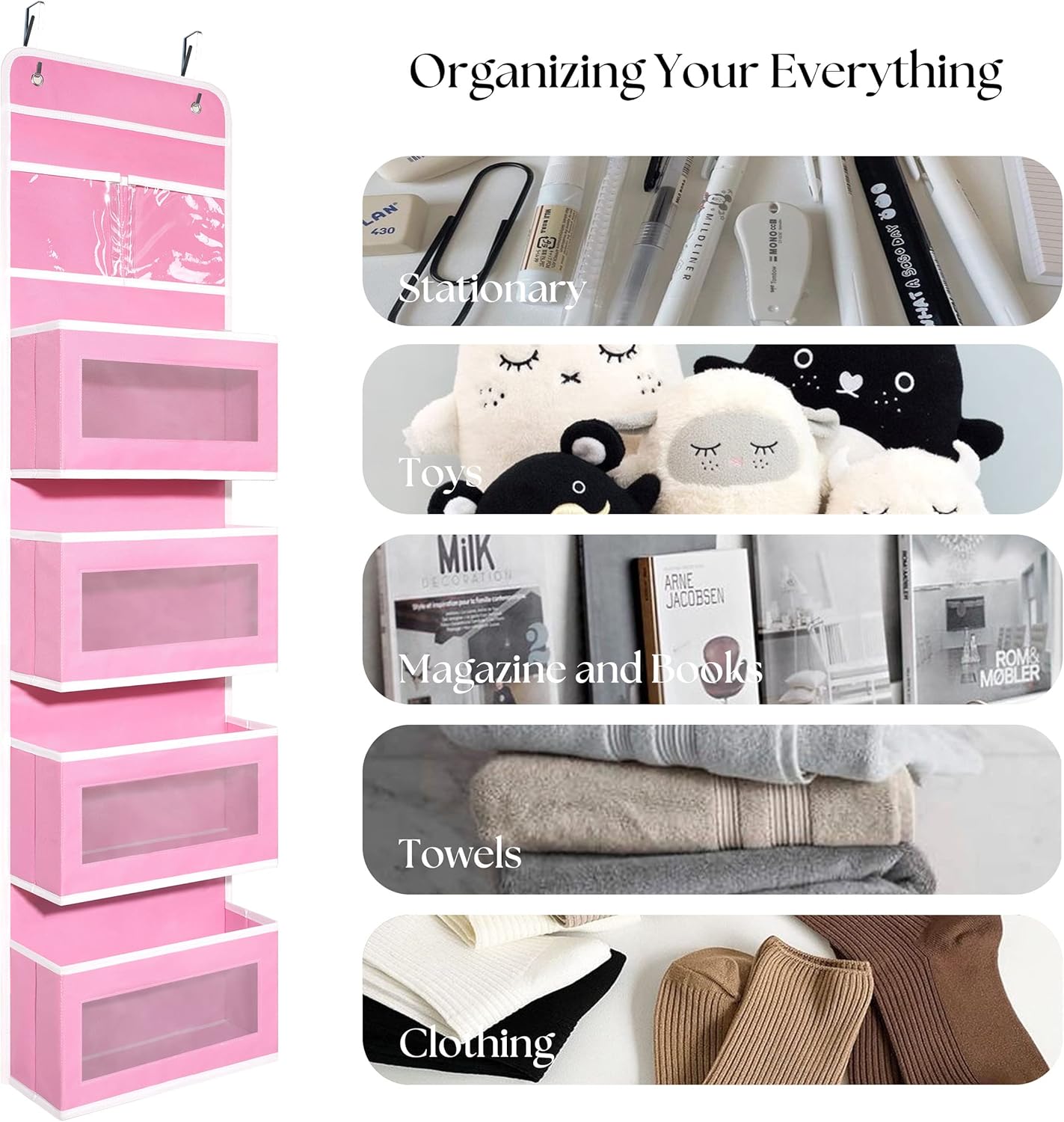 Giraffe Creation Over Door Organizer with 4 Large Capacity Pockets, Ha