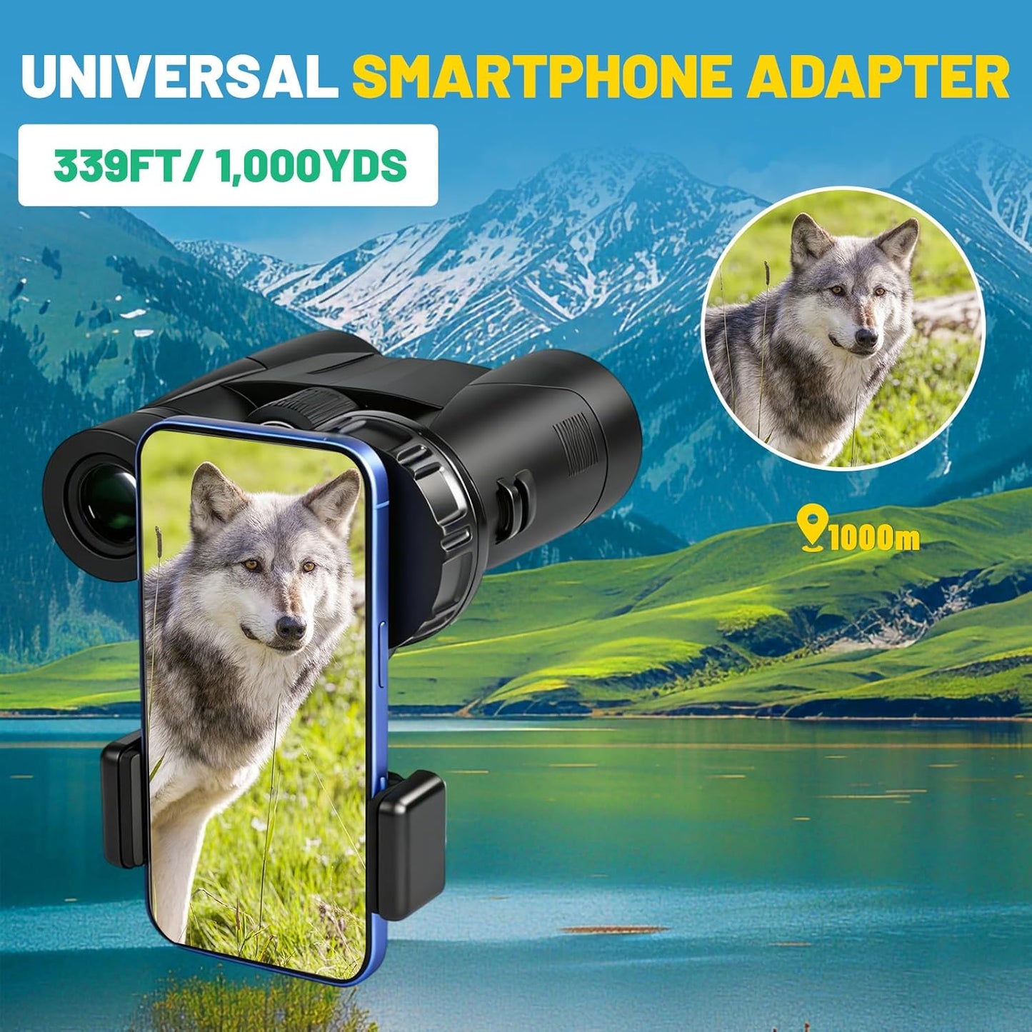 8x32 Binoculars for Adults - HD BAK4 Prism FMC Lens, Waterproof Large View Clear Vision, Lightweight with Phone Adapter Compact Binocular for Bird Watching Travel Cruise Stargazing Hunting