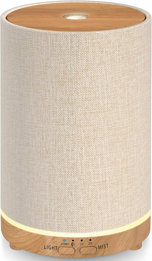 URPOWER 100ML Essential Oil Diffusers for Home with Linen Cover 7 Colo
