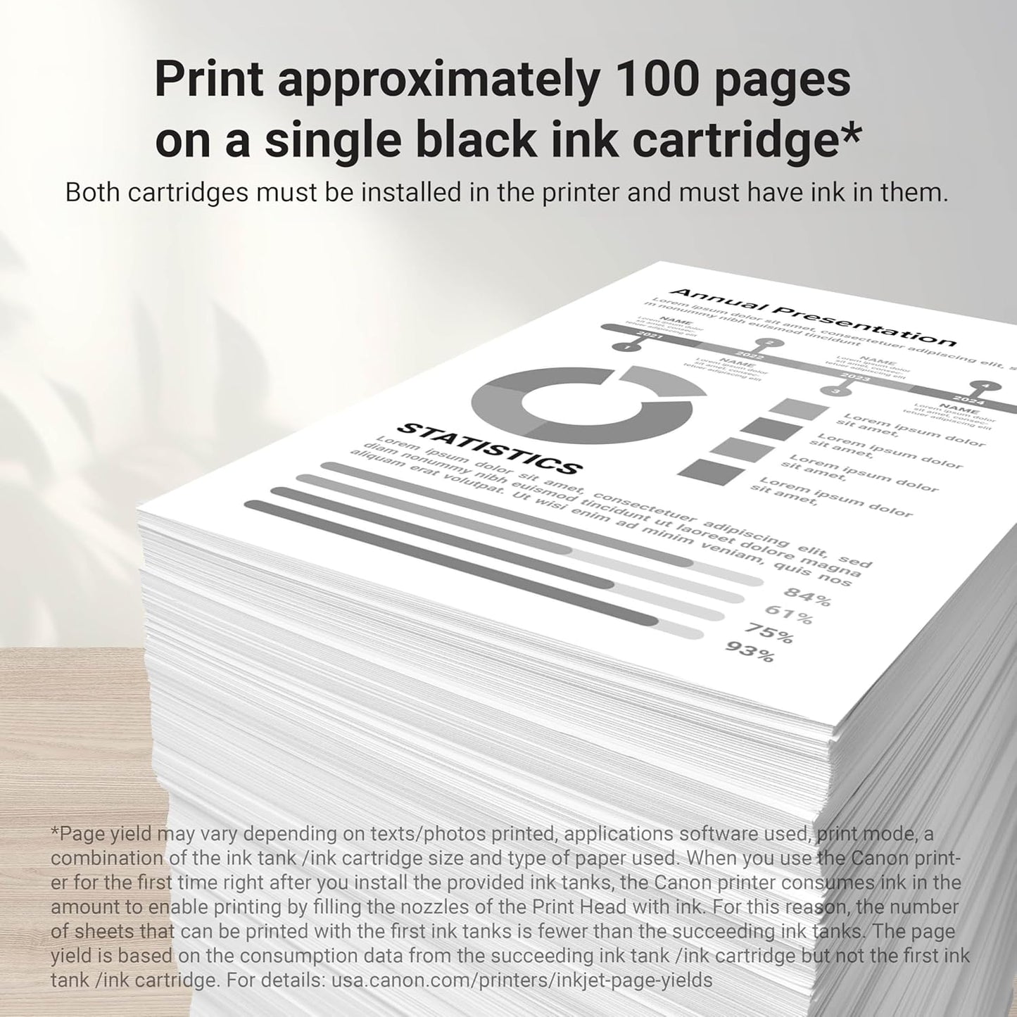 Canon PG-275 Genuine Black Ink Cartridge, Compatible with TS3520/3522,