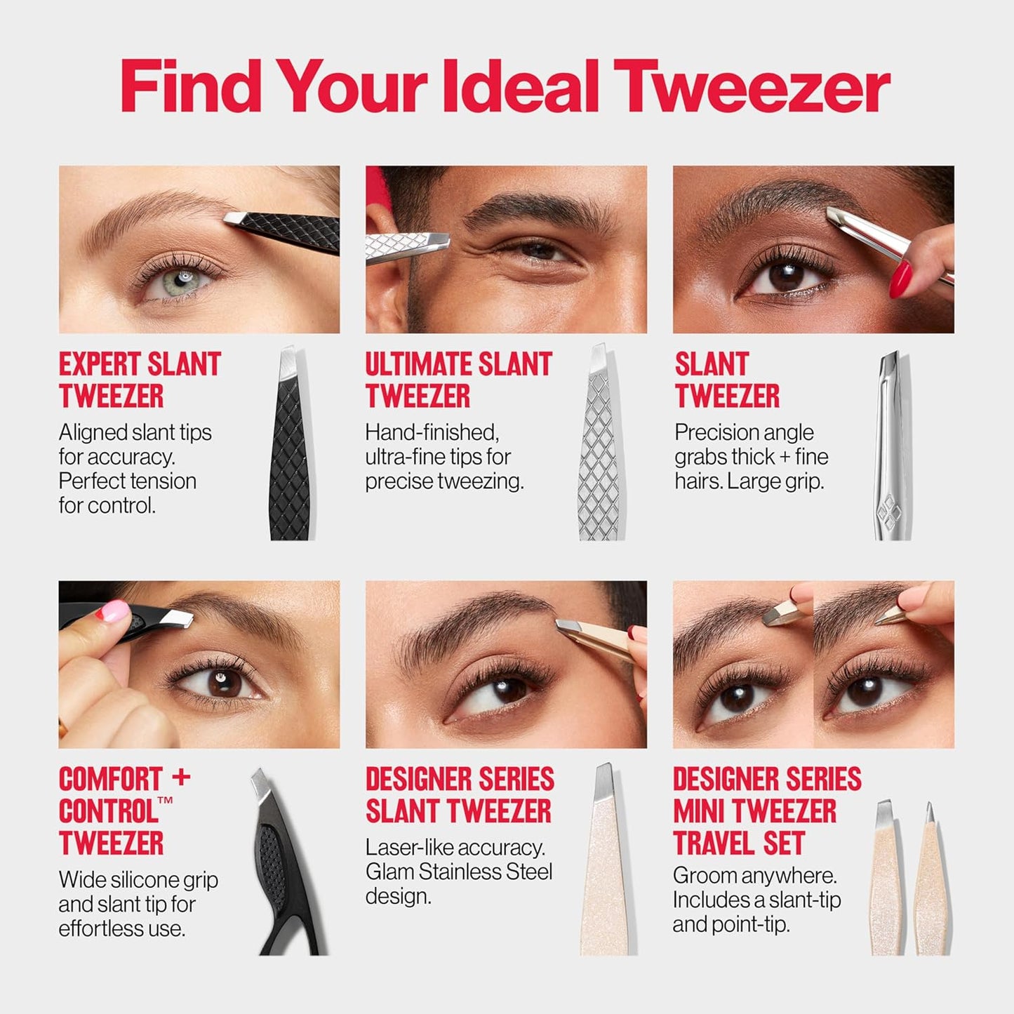 Revlon Expert Slant Tweezer, High Precision For an Easy Hair Removal, 