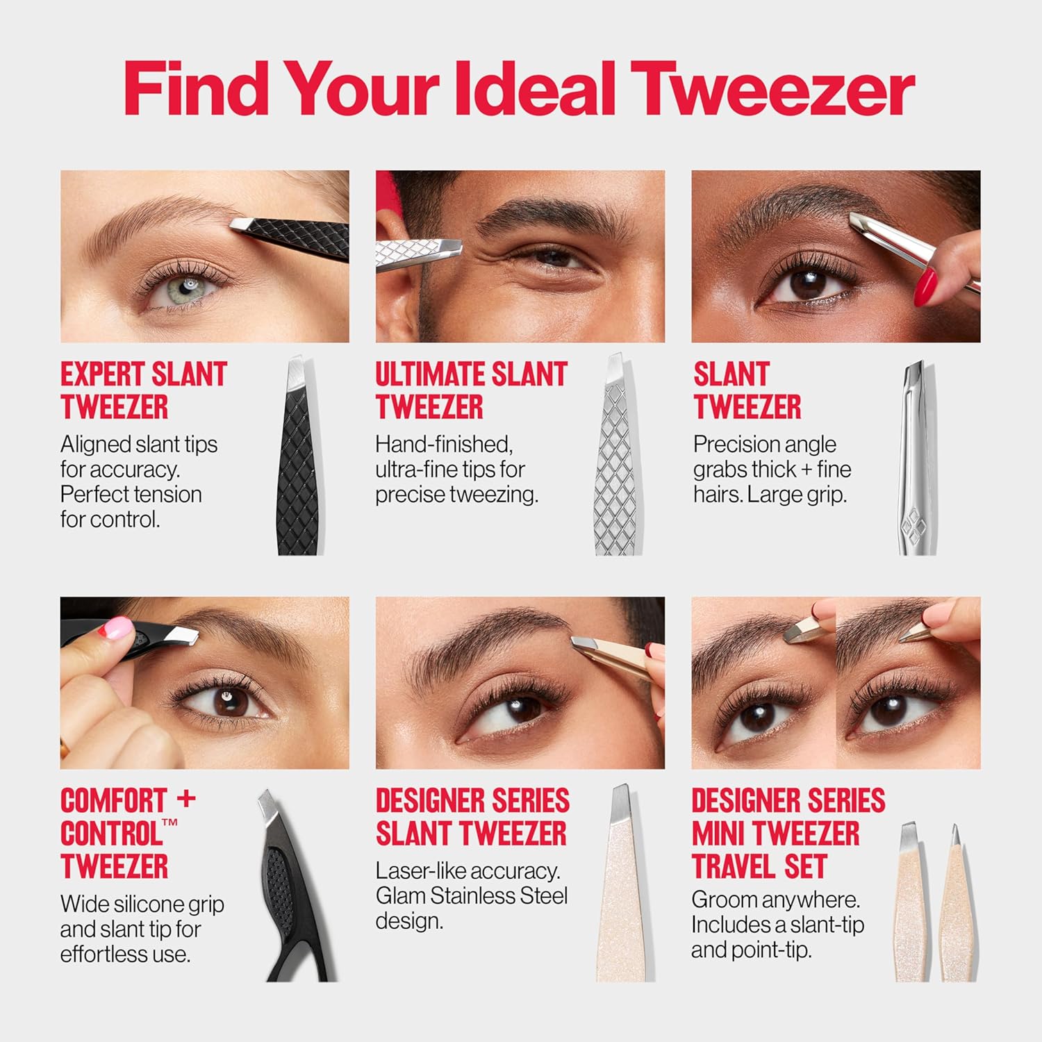 Revlon Expert Slant Tweezer, High Precision For an Easy Hair Removal, 