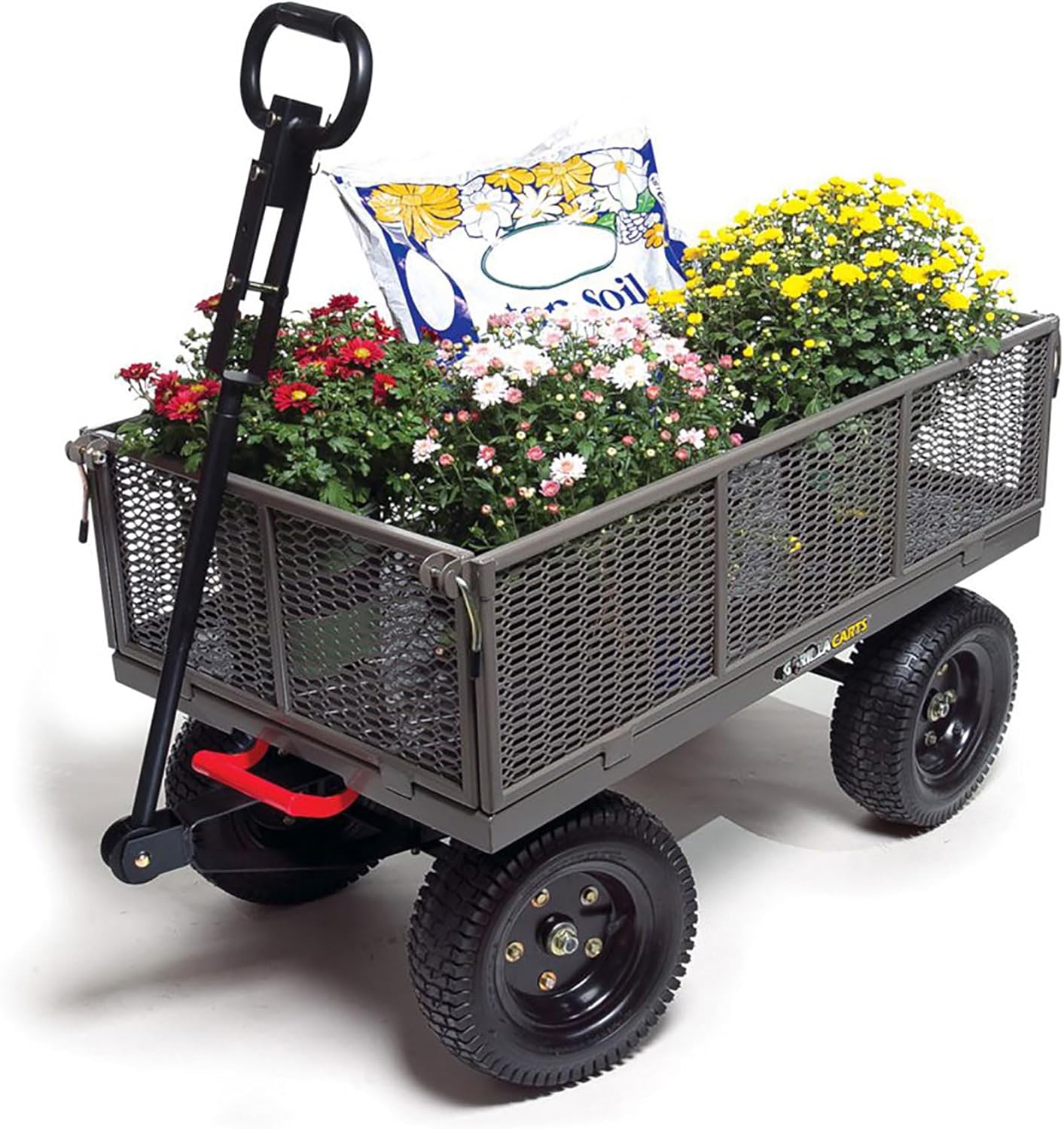 Gorilla Carts Steel Dump Cart, 5 Cu Ft Bed, 1200 lb Load Capacity, Gra