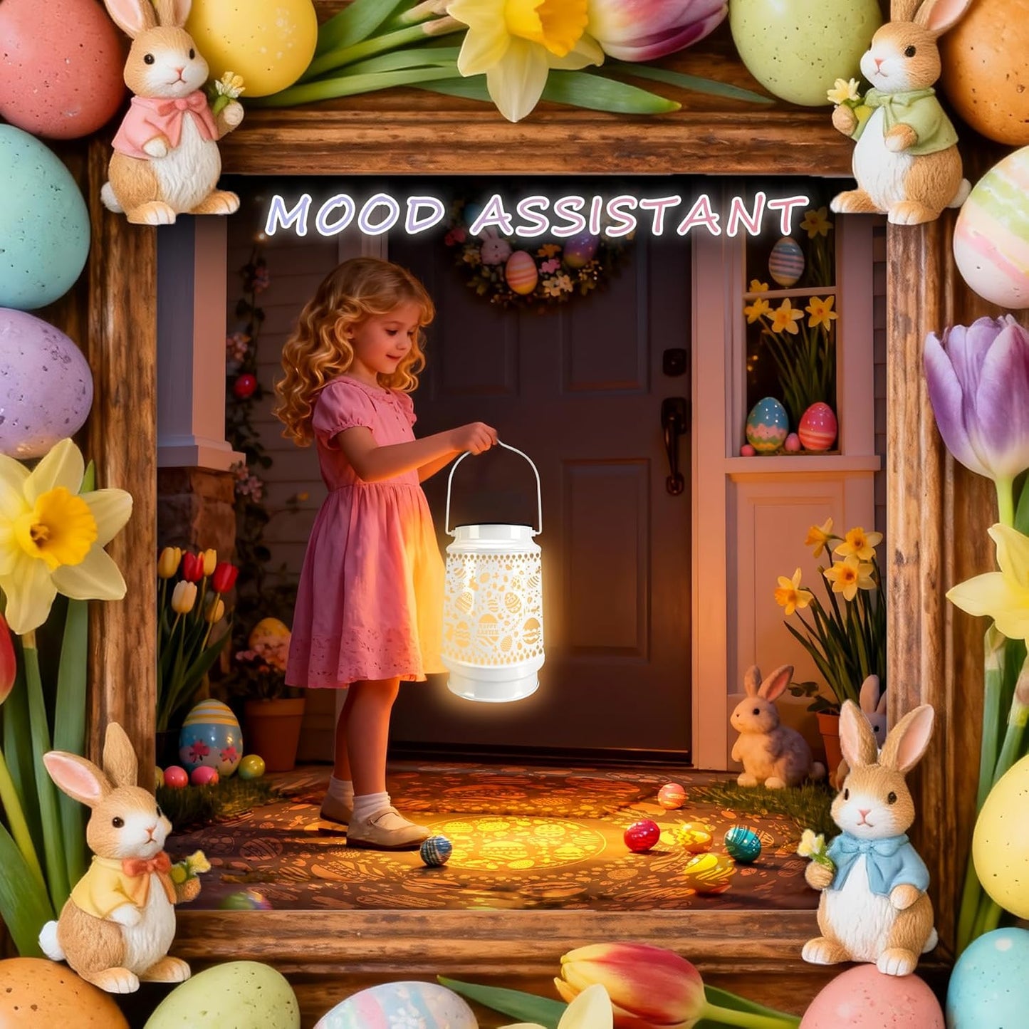 Easter Decorations for Home USB LED Lantern Lamp Tree Ornaments Night 