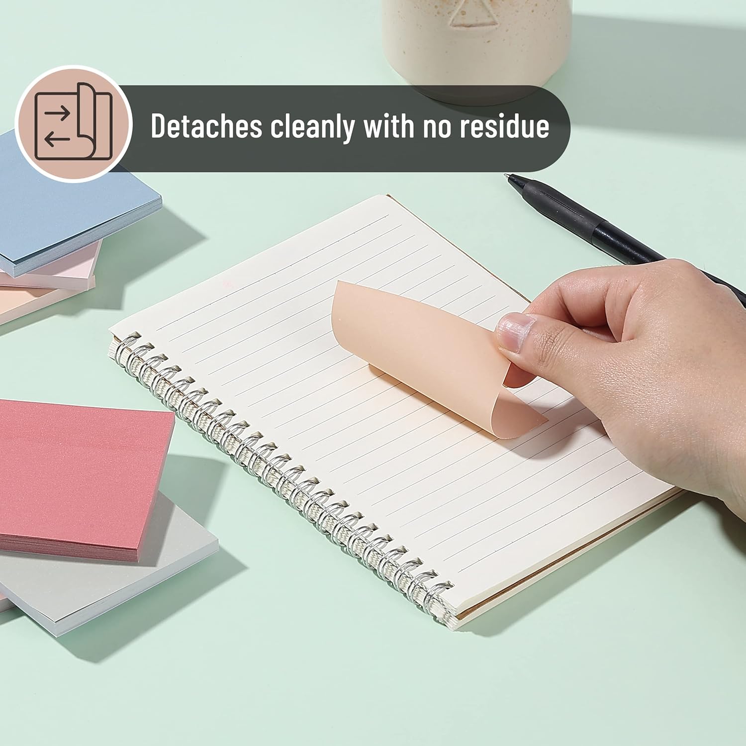 Mr. Pen- Sticky Notes, 3"x3", 12 Pads, Vintage Colors, Self-Stick Pads