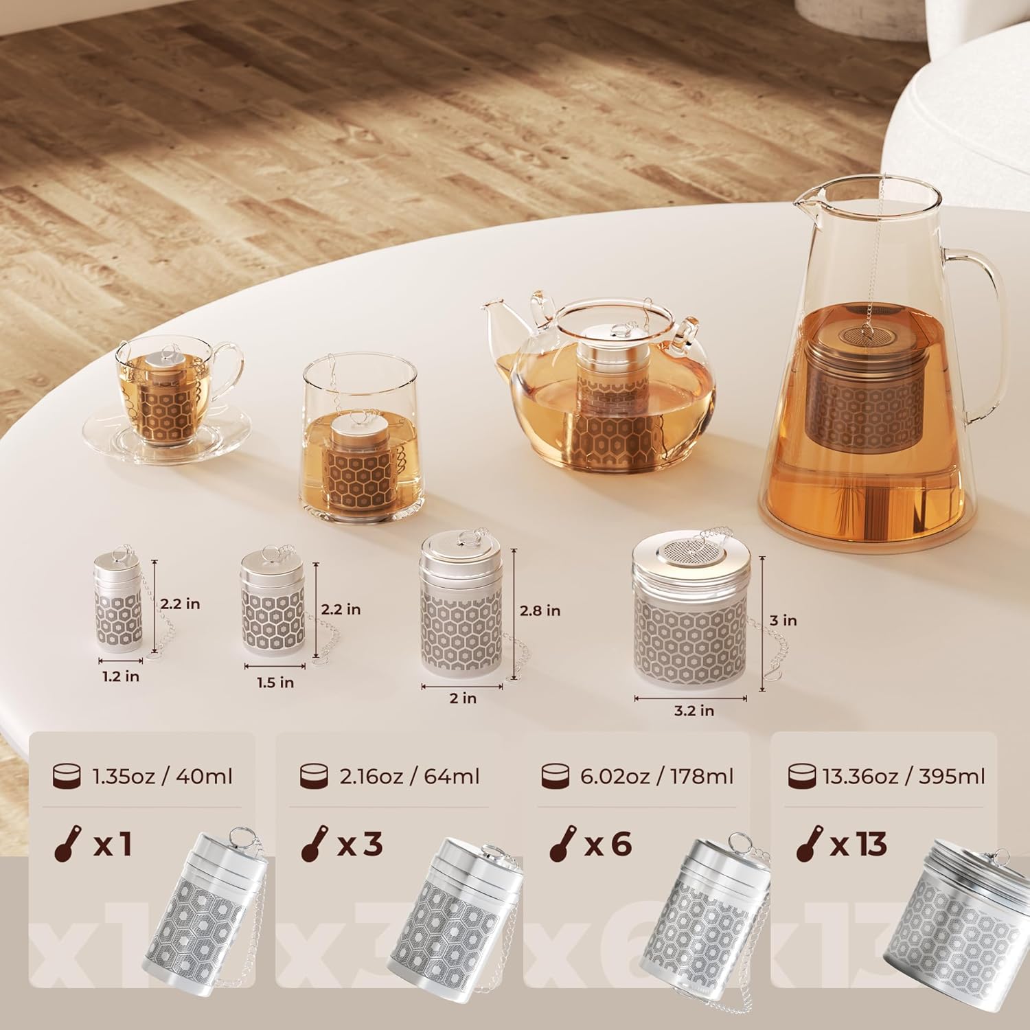 Reinmoson Tea Strainers for Loose Tea, Extra Fine Mesh Tea Infuser, 30