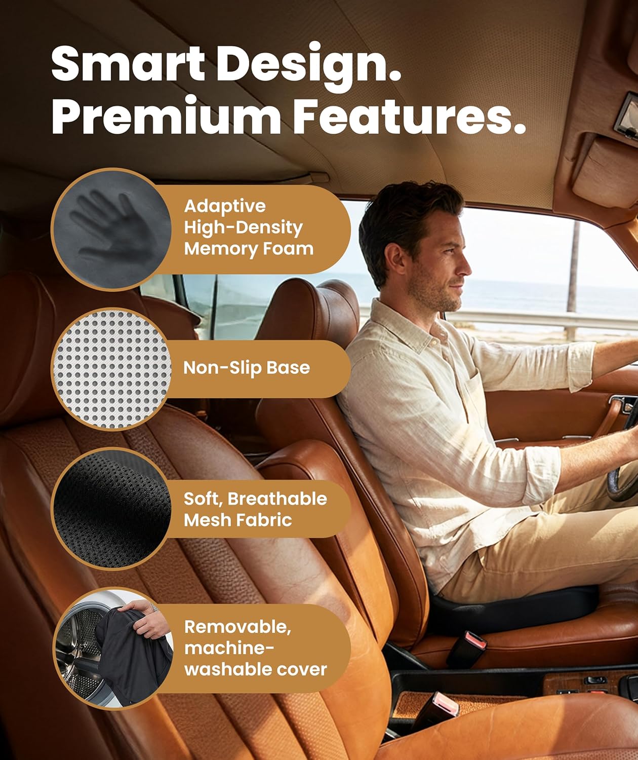 Everlasting Comfort Doctor Recommended Memory Foam Seat Cushion for Of