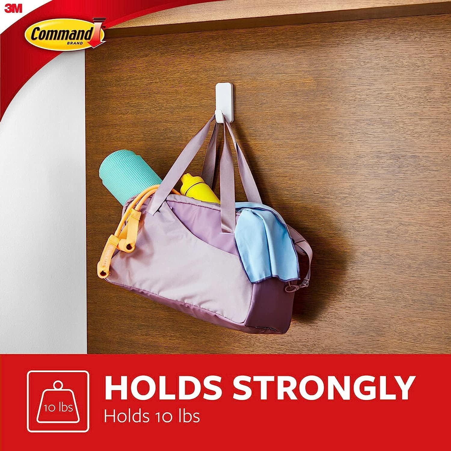 Command 10 lb XL Heavyweight Hook, 2 Wall Hooks and 6 Strips, Damage-F