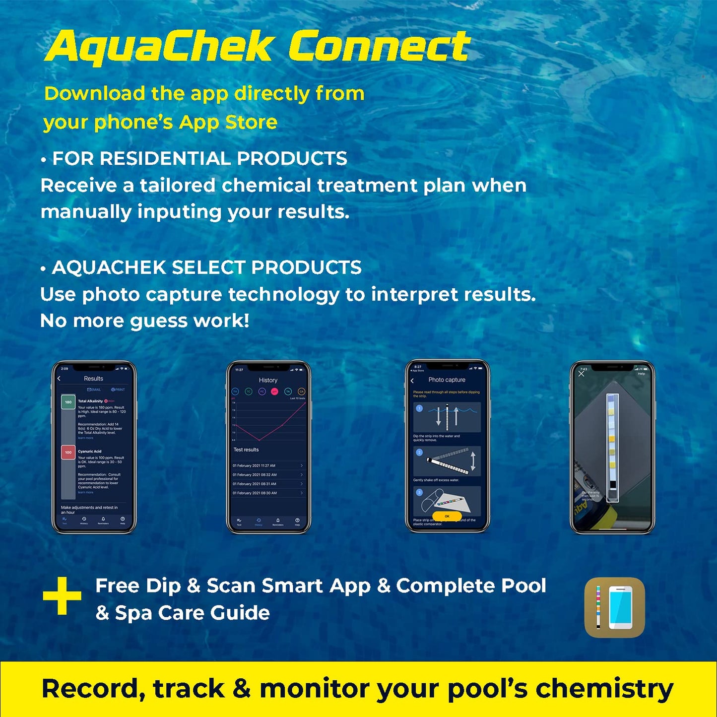 AquaChek 7-Way Pool and Spa Test Strips - Silver Pool Test Strips For 