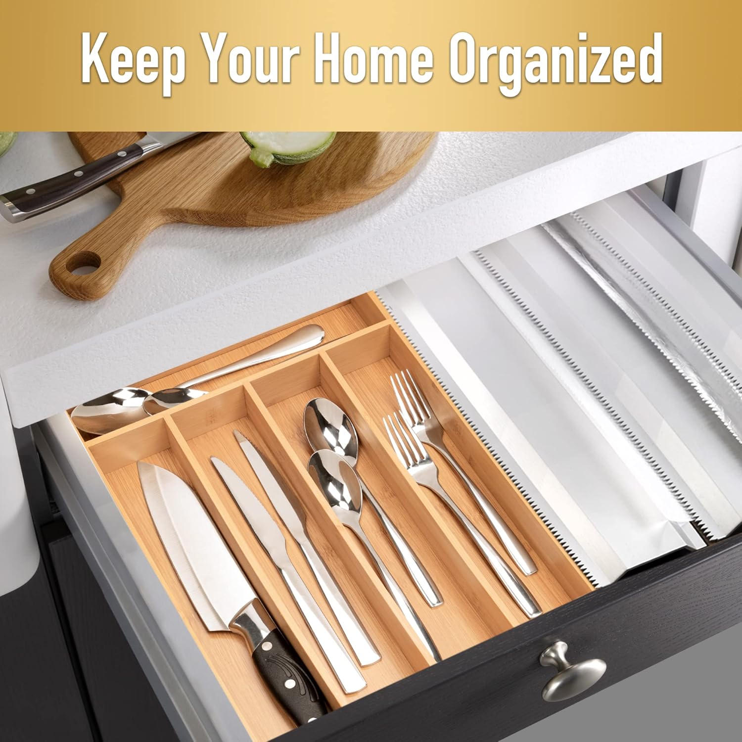 Silverware Organizer Kitchen Drawer Organizer Utensil Organizer Bamboo