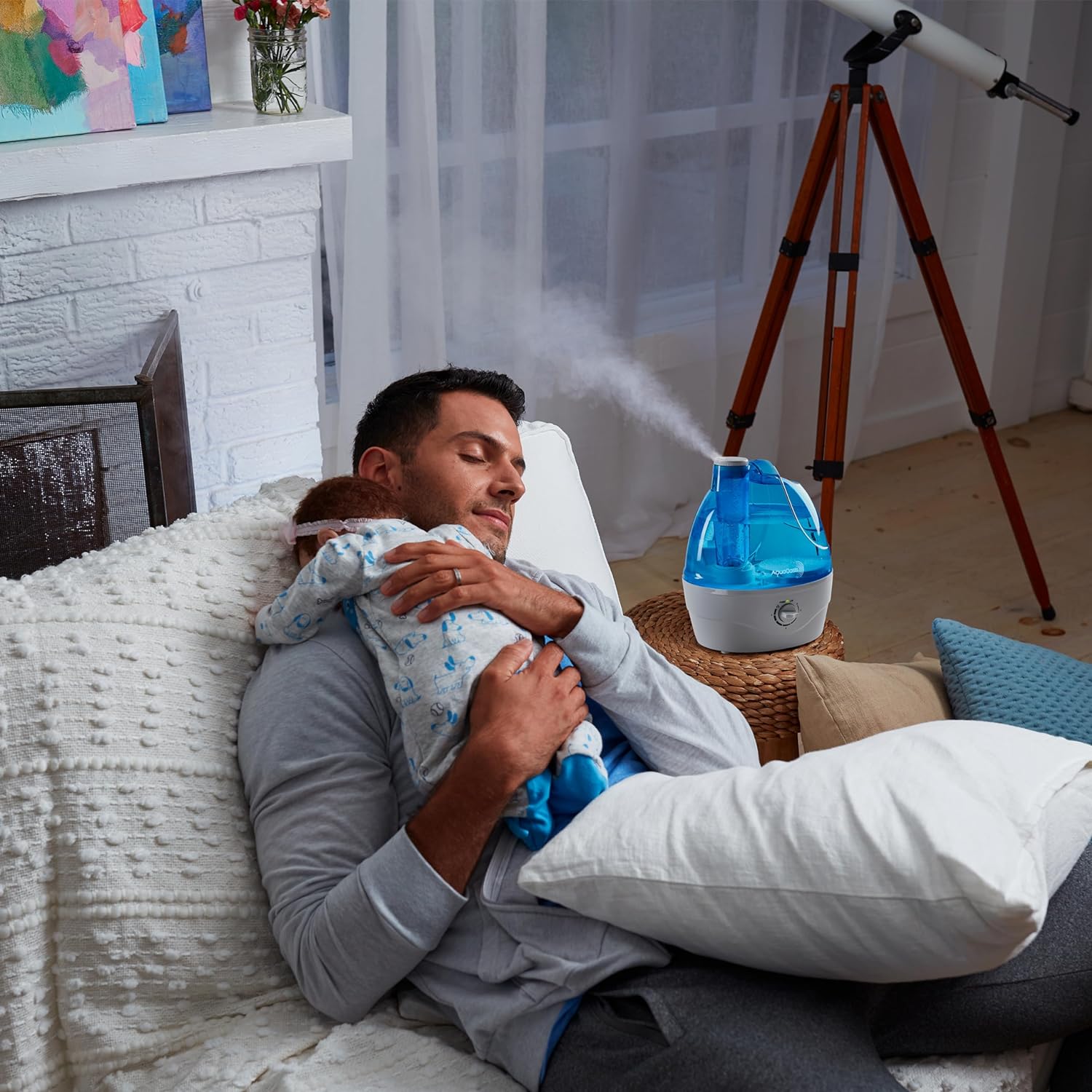 AquaOasis® Cool Mist Humidifier (2.2L Water Tank) Quiet Ultrasonic Hum