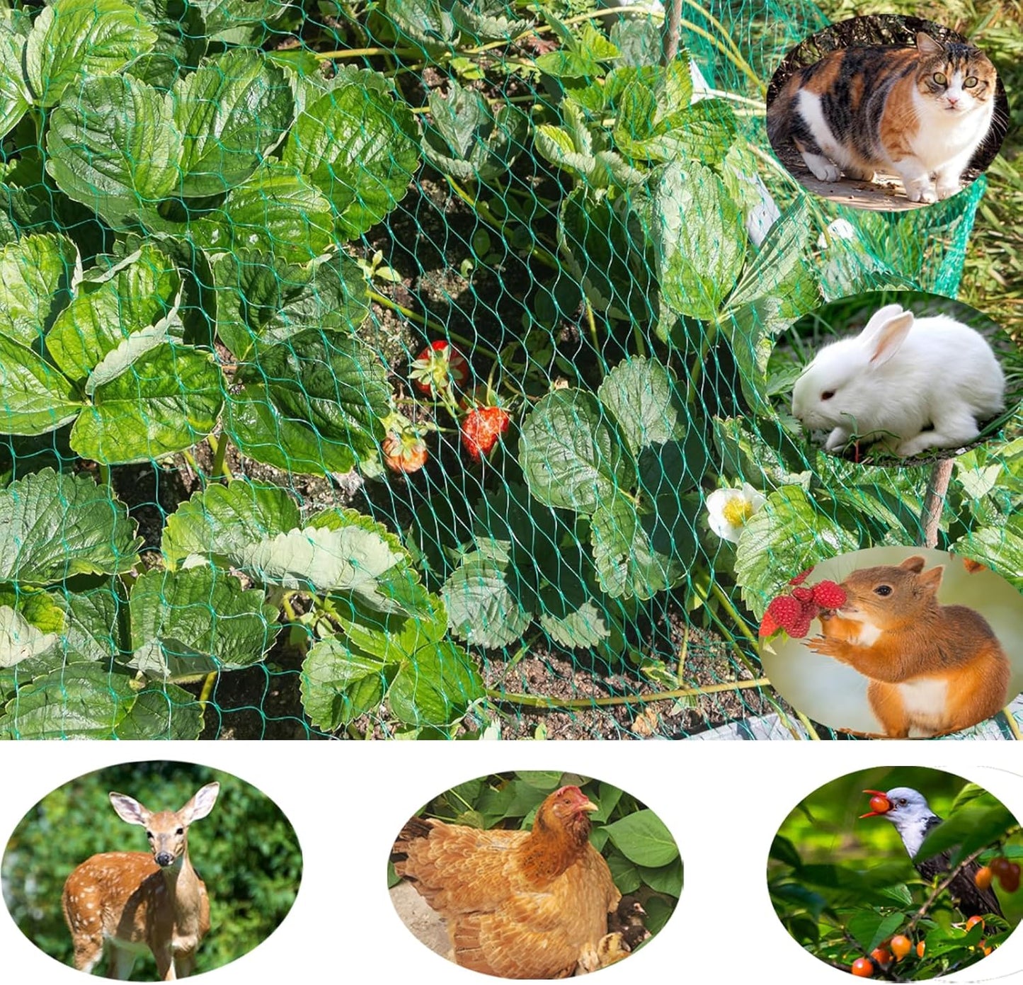 MEANCHEN Bird Netting for Garden 6.5×100FT, 0.3IN Mesh Garden Netting 