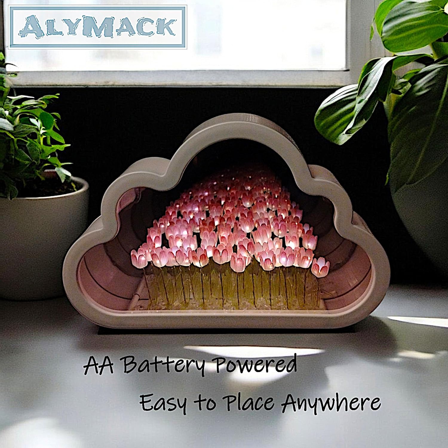 Handmade Tulip Lamp Fully Assembled - Flower Night Light Cuteness Lamp