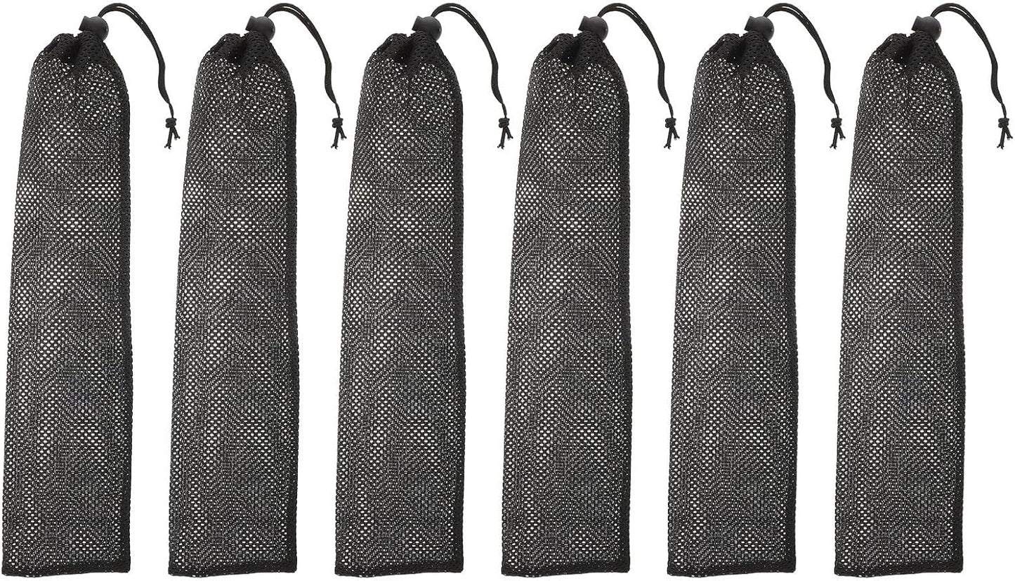 Mipcase 6Pcs Finch Feeder Socks : Polyester Hanging Mesh Bird Feeder Bag for Wild Birds Outdoor Backyard Seed & Suet Pouch, 15.72X3.89X0.04inch (Black)