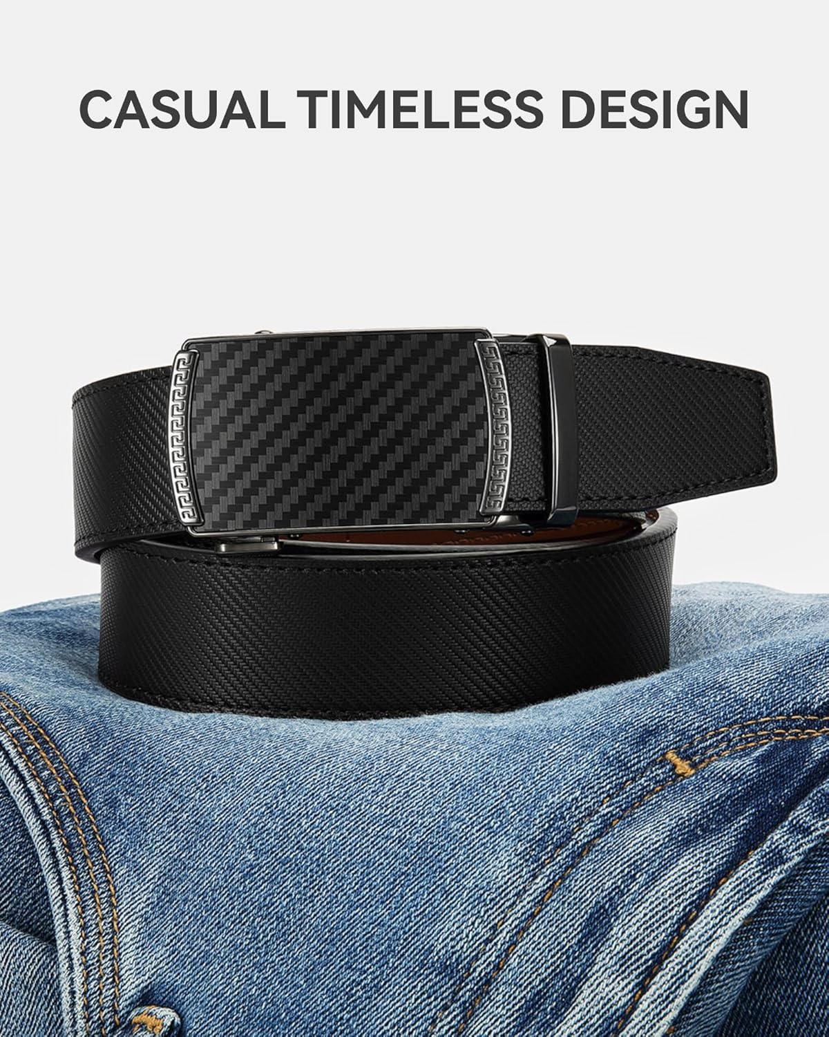 CHAOREN Mens Belt Leather Ratchet Belt - Customizable Fit, Effortless 