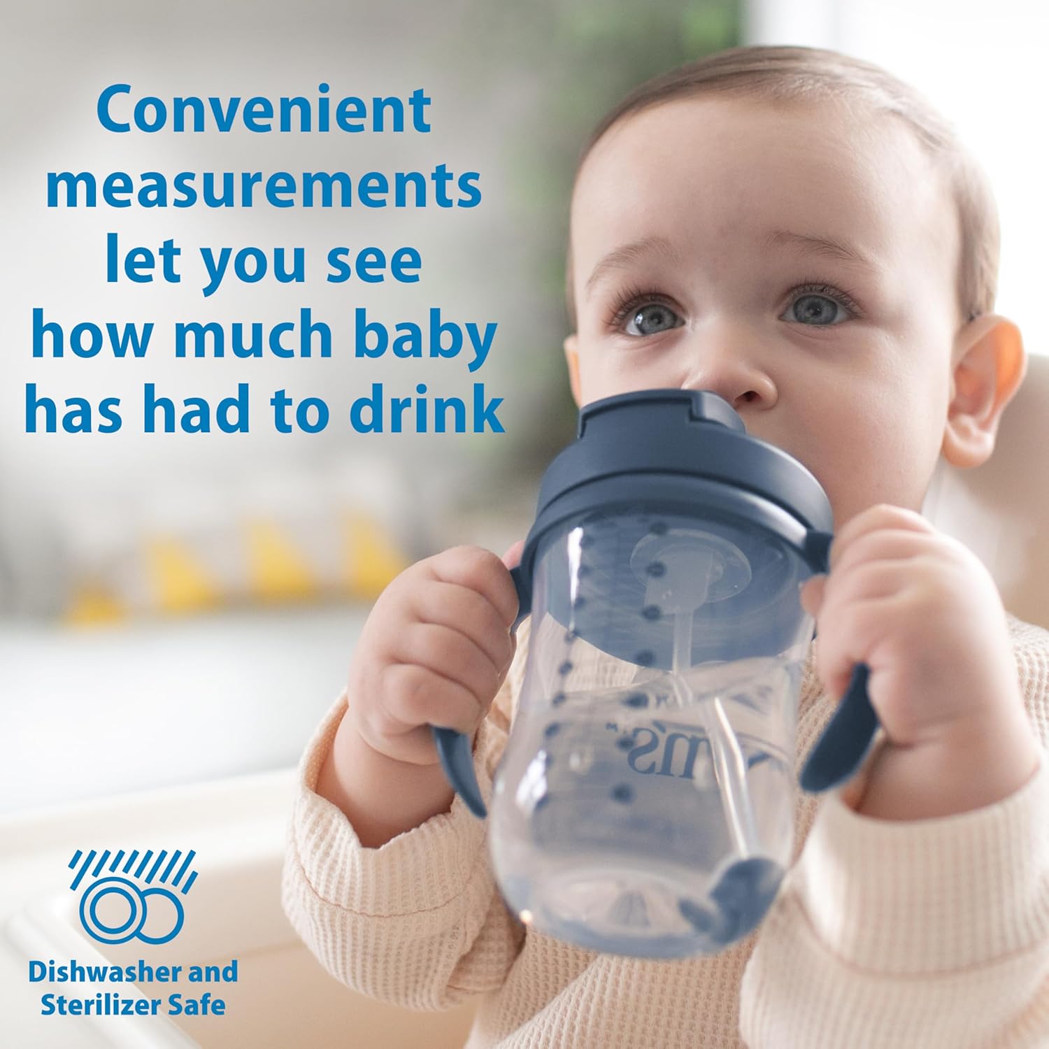 Dr. Brown's Milestones Baby's First Straw Cup, Training Cup with Weigh