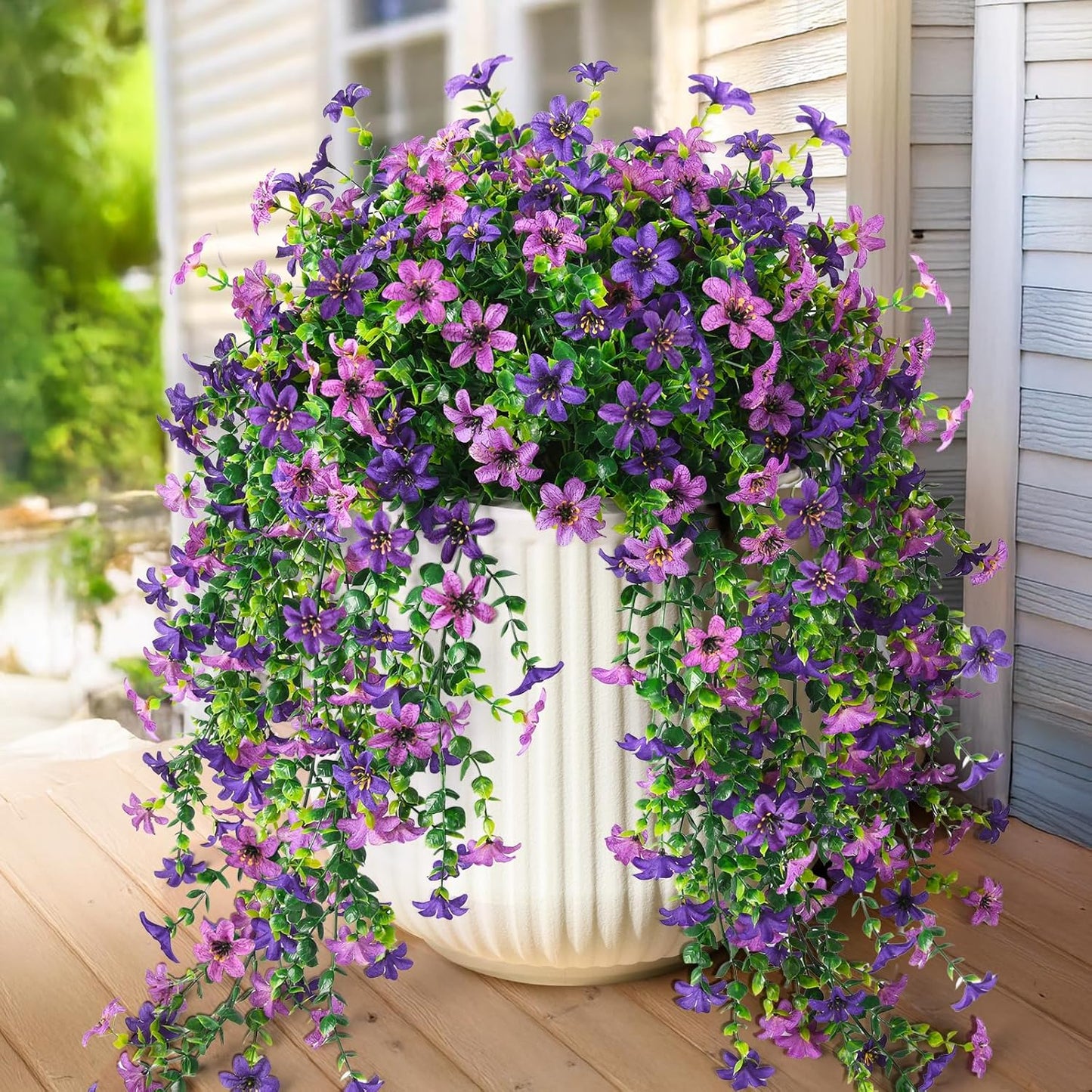Artificial Fake Hanging Flowers Plants for Outdoor Spring Decoration,2
