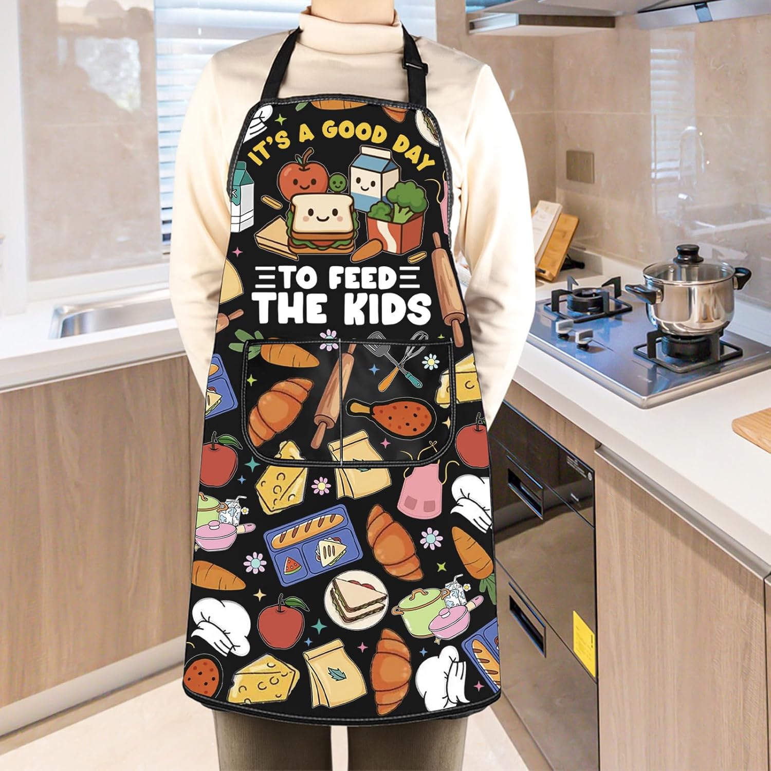 WCGXKO It’s A Good Day to Feed the Kid Kitchen Apron Lunch Lady Squad 