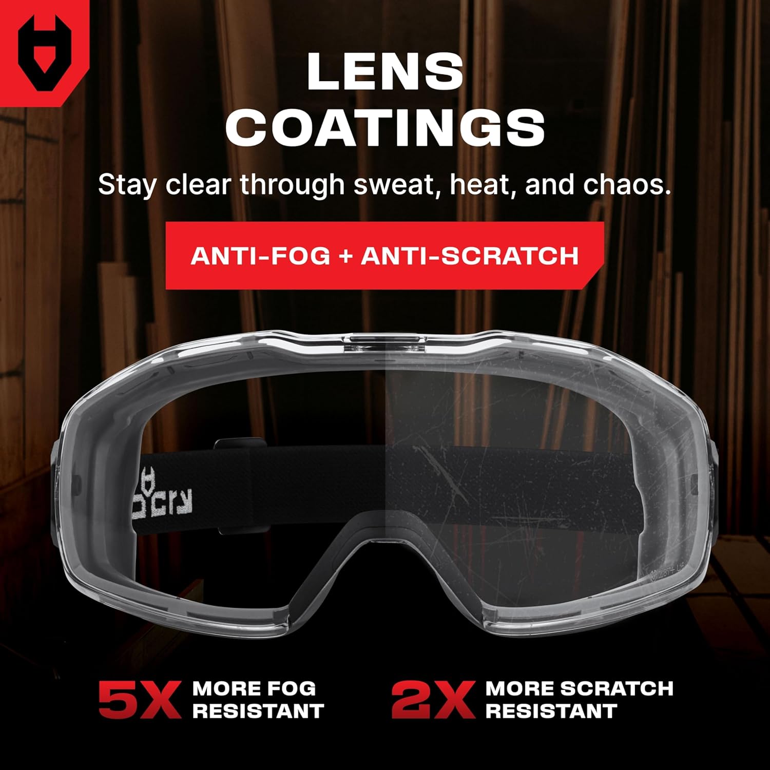 NoCry Anti Fog Safety Goggles Over Glasses For Men And Women — ANSI Z8