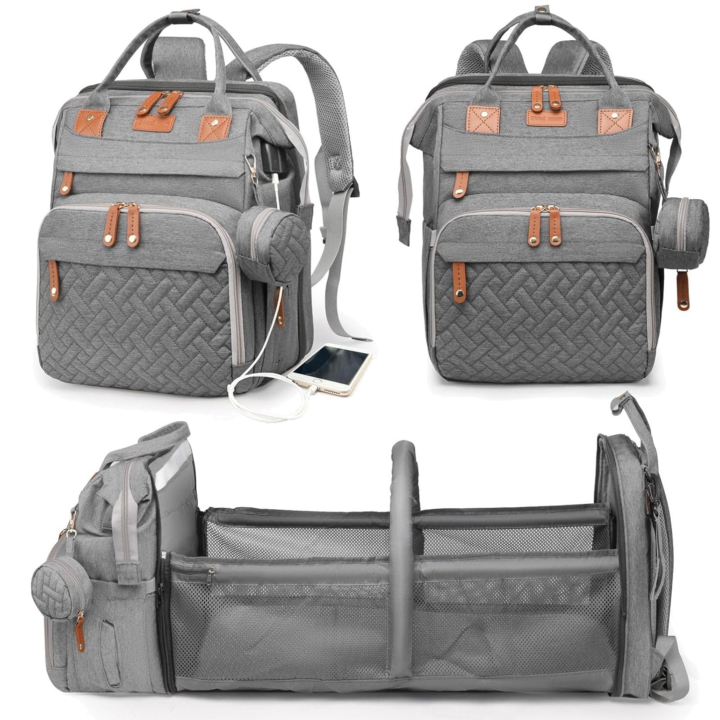 Baby Diaper Bags with Changing Station, Waterproof Diaper Bag Backpack