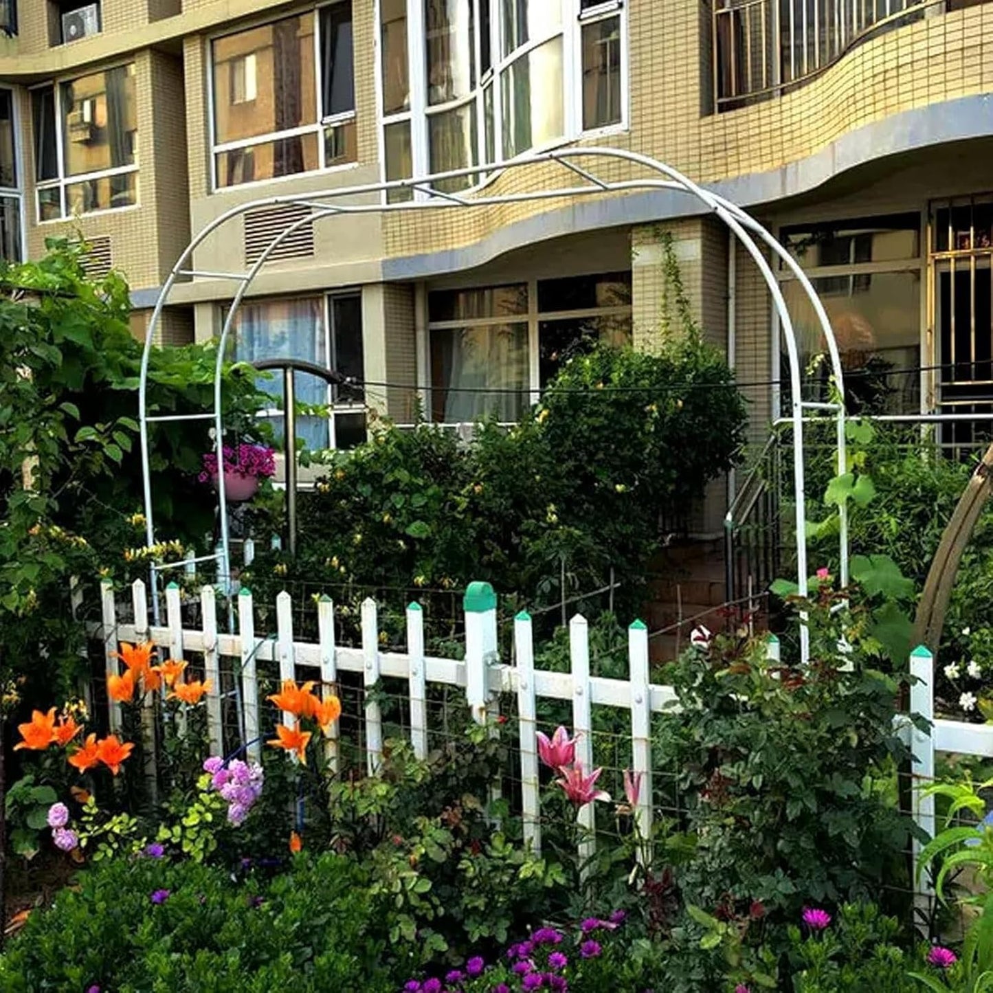 Garden Arch Trellis for Climbing Plants, Metal Arbor for Vines & Roses, Outdoor Patio Decoration, Brown Arched Frame Archway, 0.8x2x0.4m for Weddings & Ceremonies