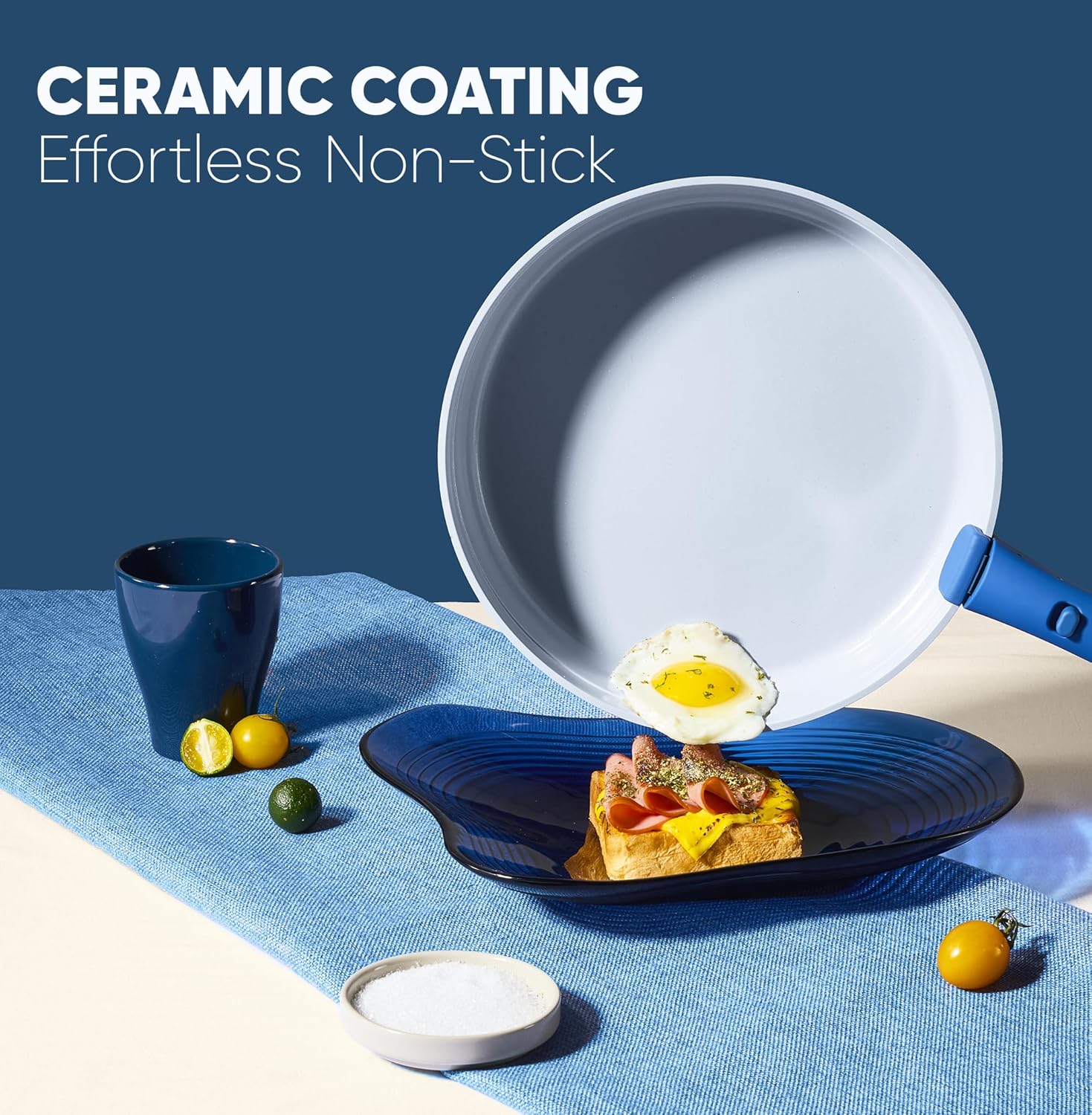 CAROTE 9pcs Pots and Pans Set,Ceramic Cookware Sets Non Stick with Det