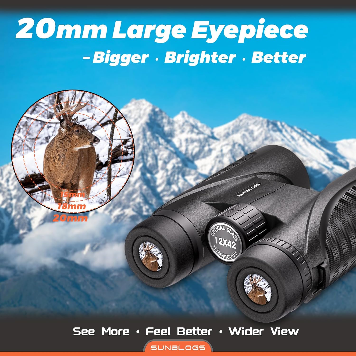 12x42 HD Binoculars for Adults,Super Bright BAK4 Prism High Powered Wa