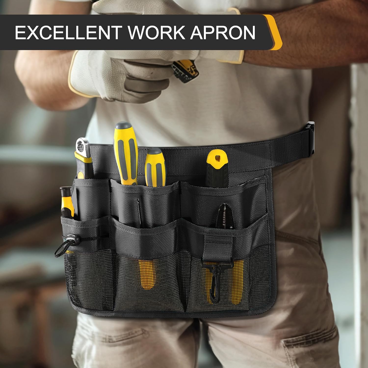 Garden Apron for Women, Adjustable Tool Belt with 8 Pockets - Heavy Du