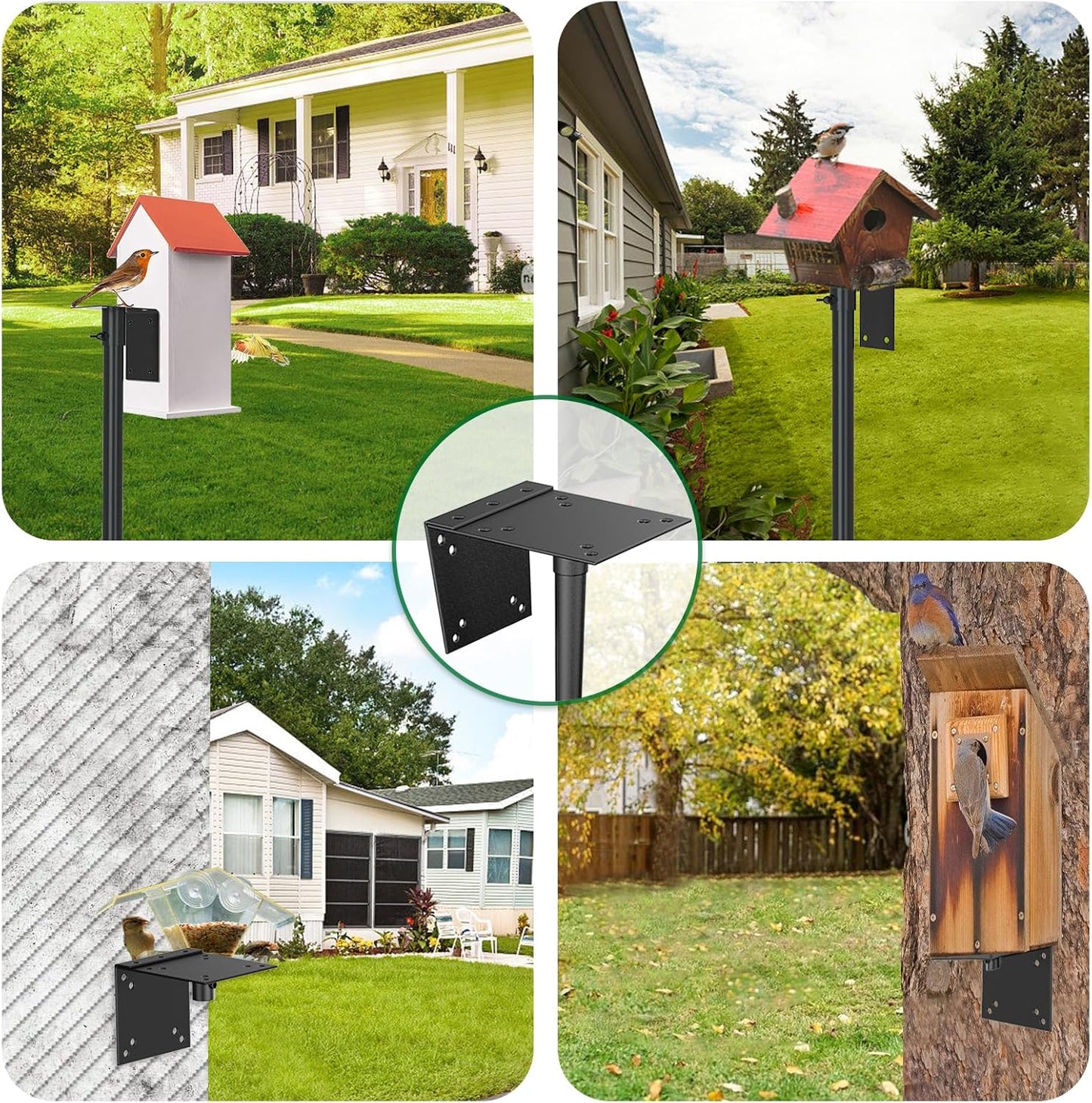 Bird Feeder Pole Kit,94 Inch Bluebird House Pole for Garden Backyard Patio Outdoors Heavy Duty,Adjustable Bird Feeder Stand,Metal Mounting Kit with Shepherd's Hook