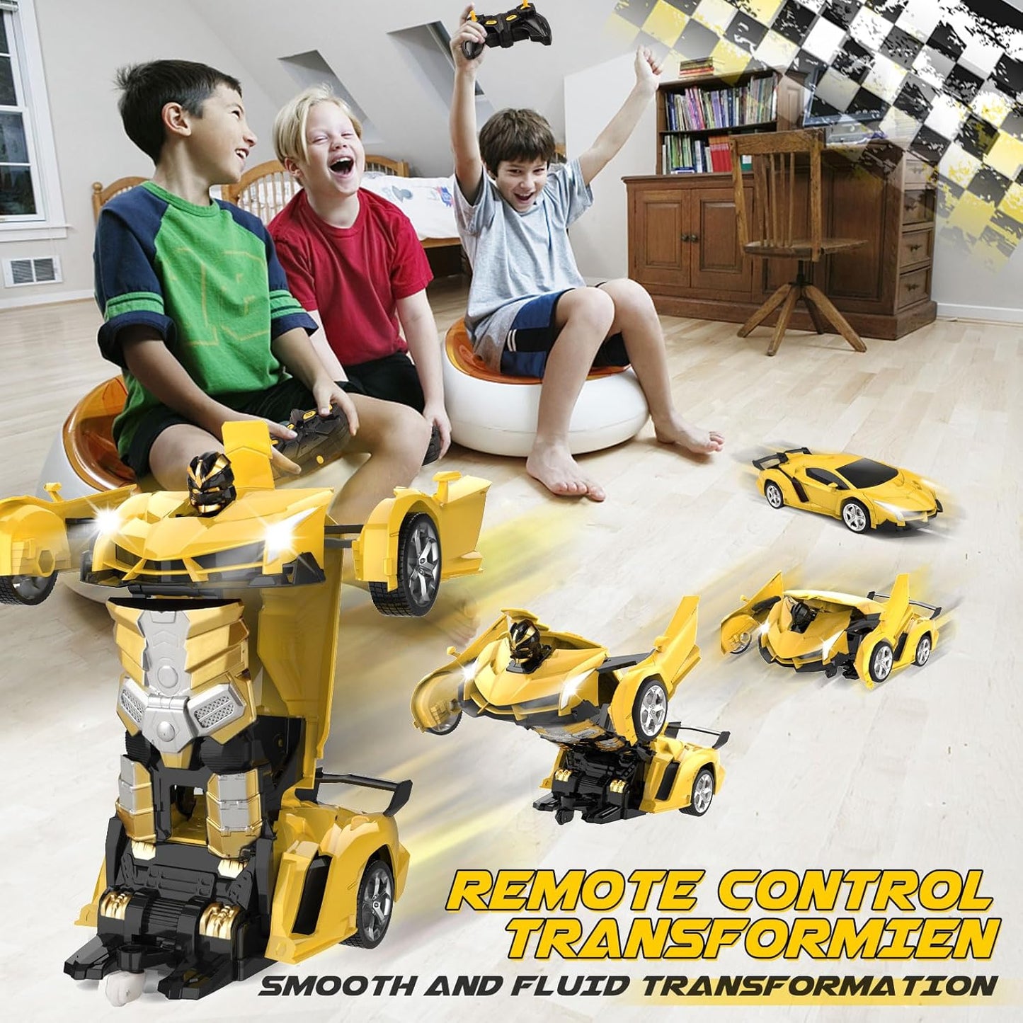 Transform Remote Control Car Toy for Kids 4 5 6 7 8, Remote Control Ca