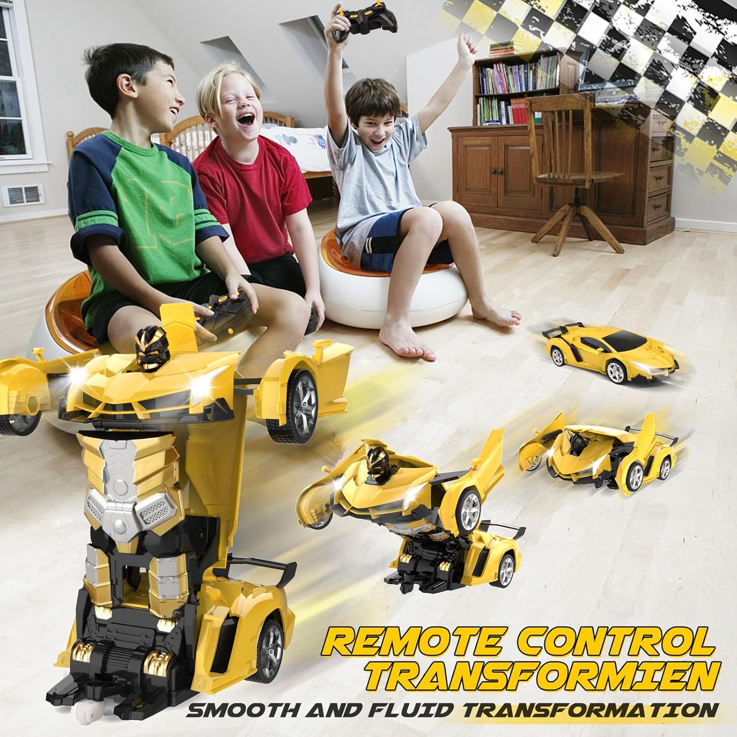 Transform Remote Control Car Toy for Kids 4 5 6 7 8, Remote Control Ca