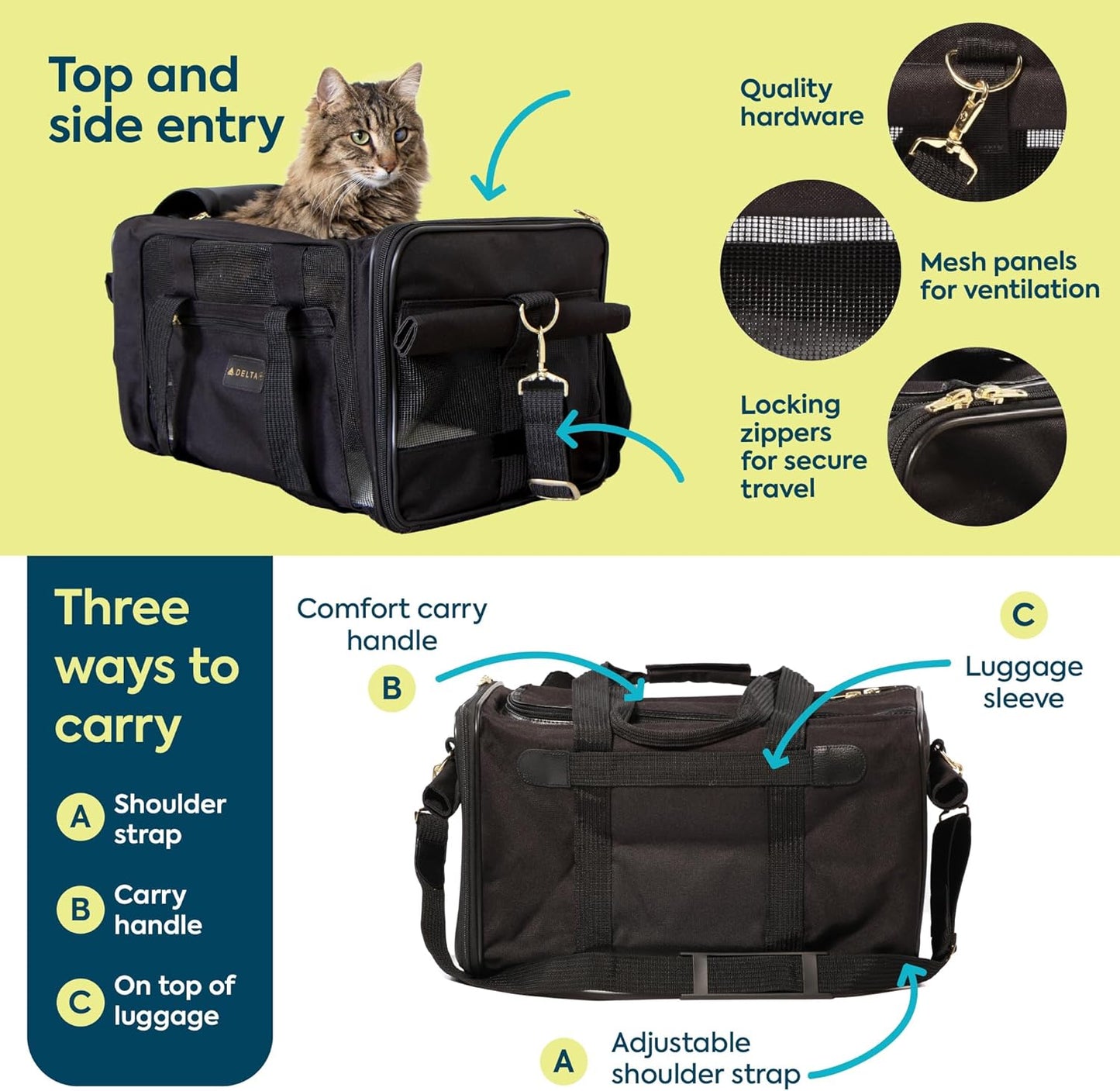 Sherpa Delta Airlines Travel Pet Carrier, Airline Approved & Guarantee