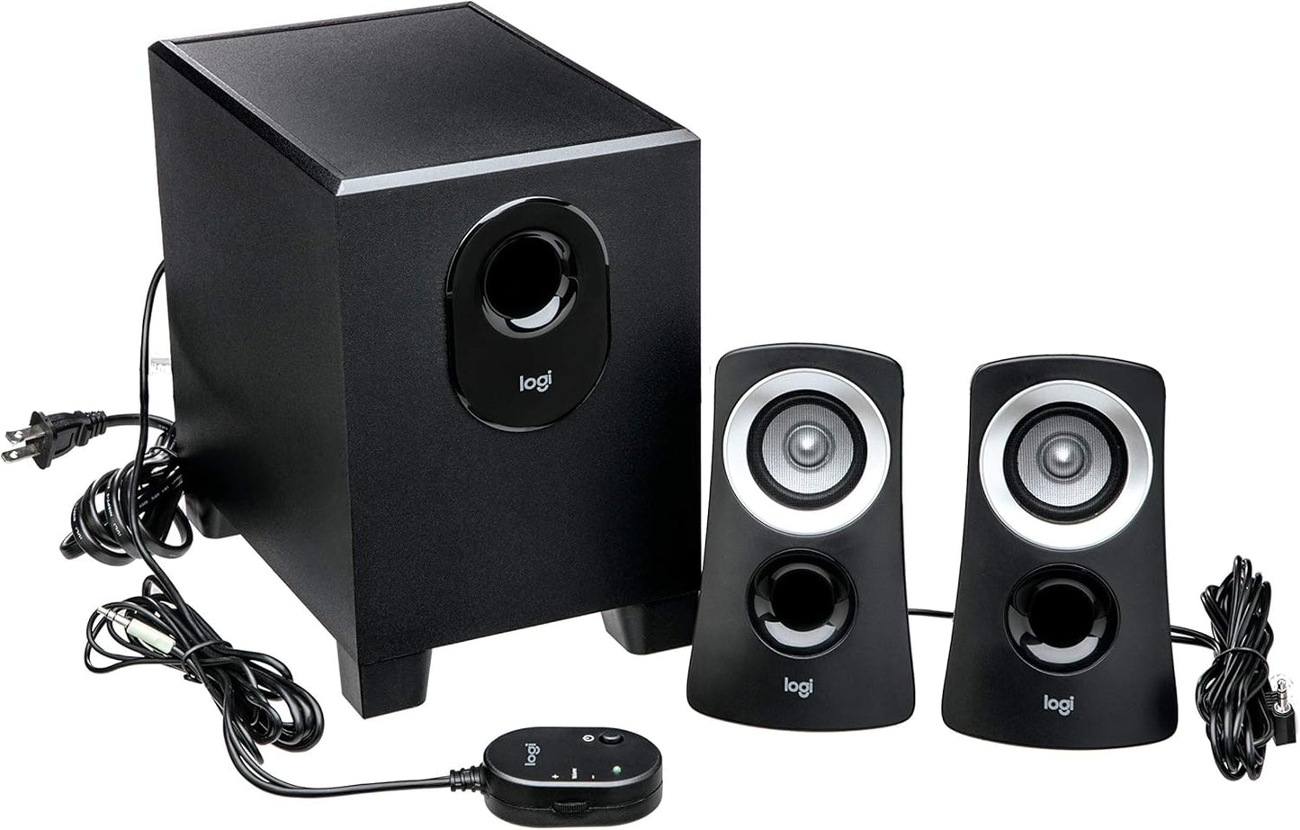 Logitech Z313 2.1 Multimedia Speaker System with Subwoofer, Full Range Audio, 50 Watts Peak Power, Strong Bass, 3.5mm Audio Inputs, PC/PS4/Xbox/TV/Smartphone/Tablet/Music Player - Black