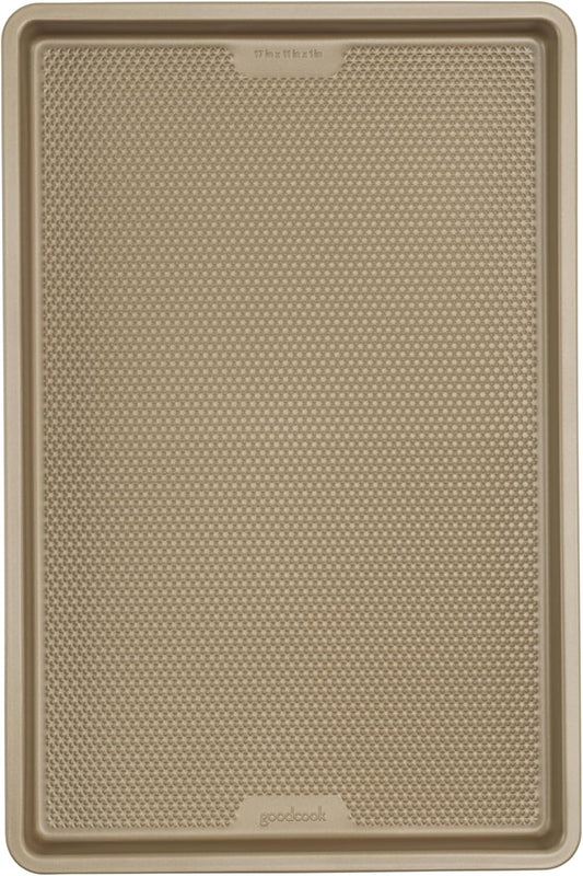 GoodCook BestBake Nonstick Textured Carbon Steel Cookie Sheet, 11" x 17", Large Baking Sheet, Even Heating, Scratch-Resistant, Non-Toxic, Durable, Ideal for Baking and Sheet Pan Dinners