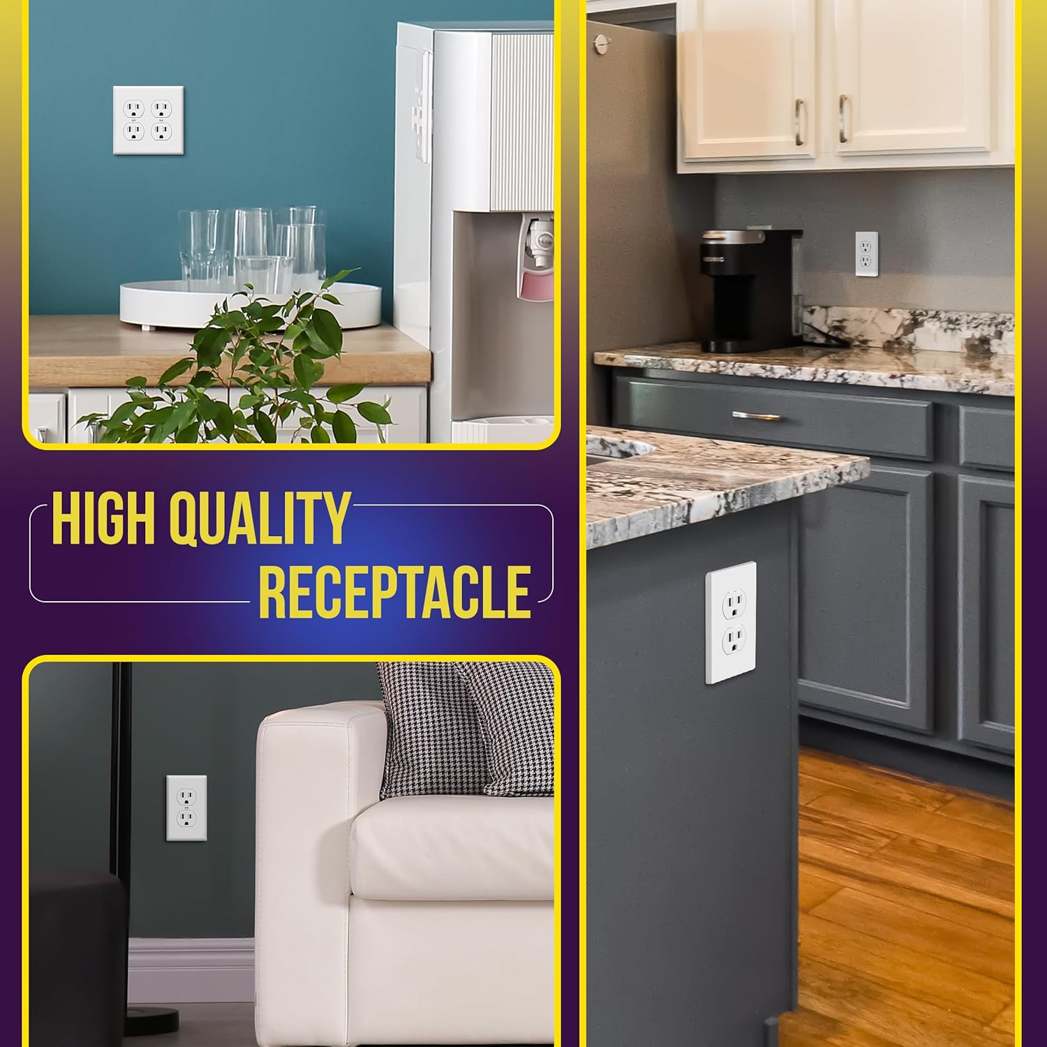 ENERLITES Duplex Receptacle Outlet, Residential Grade Electrical Wall 