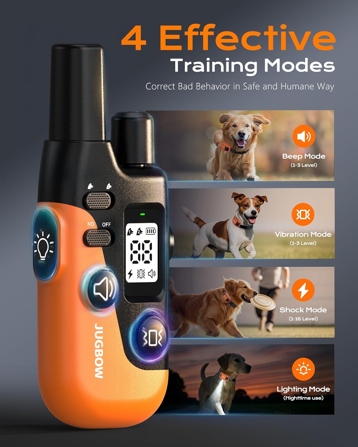 Jugbow Dog Shock Collar- 4200FT Dog Training Collar with Remote for 10