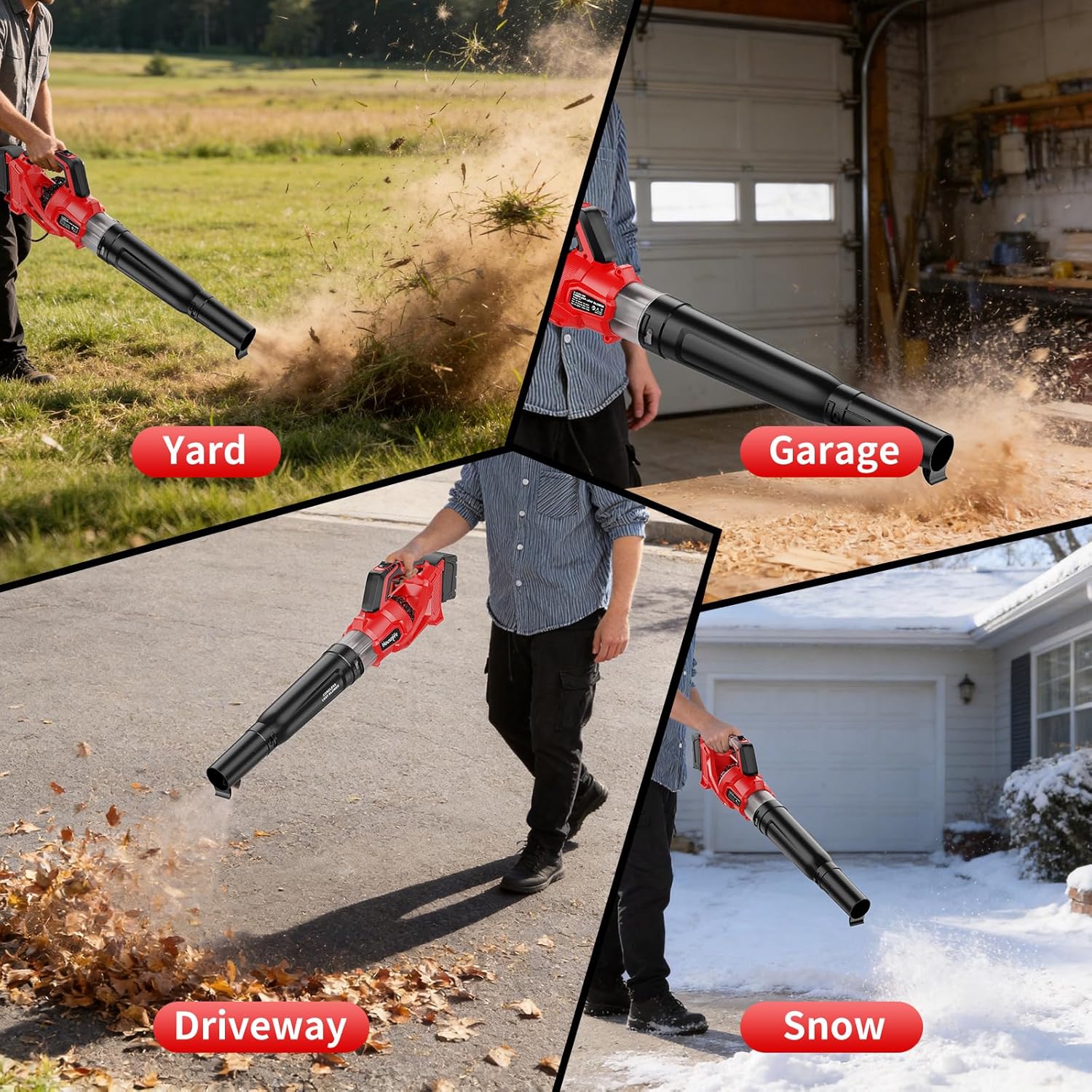 Leaf Blower Cordless Compatible with Milwaukee 18V M18 Battery, 600 CF