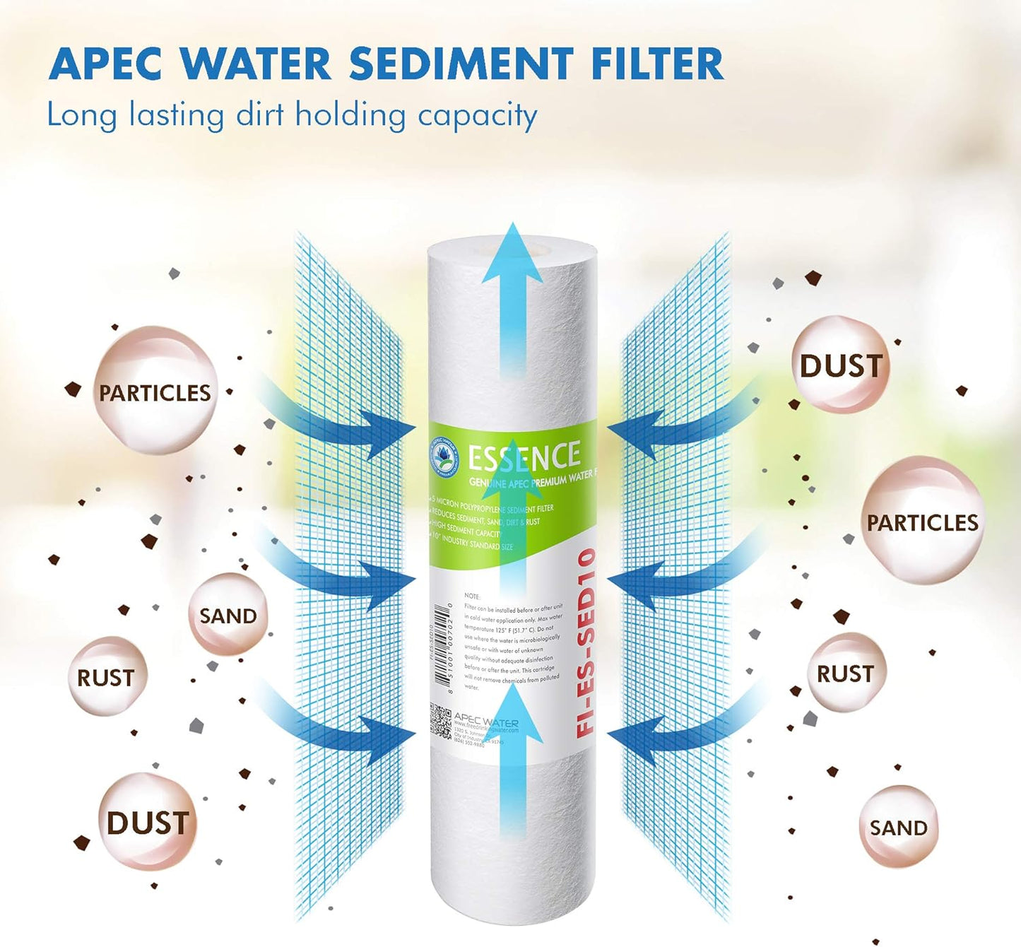 APEC Water Systems FILTER-SET-ES High Capacity Replacement Pre-Filter Set For Essence Series Reverse Osmosis Water Filter System Stage 1-3