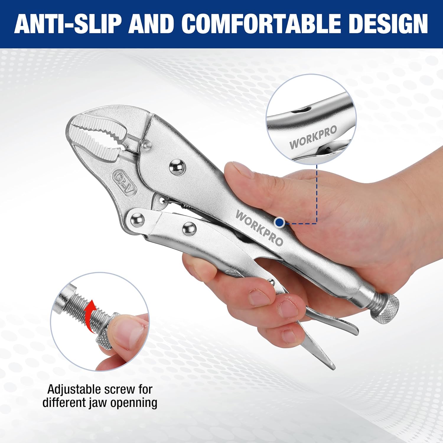 WORKPRO 5-Piece Locking Pliers Set, Pliers Tool Set, Vice Grips with C
