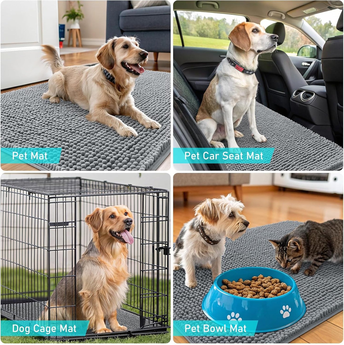 OLANLY Dog Door Mat for Muddy Paws 30x20, Absorbs Moisture and Dirt, A