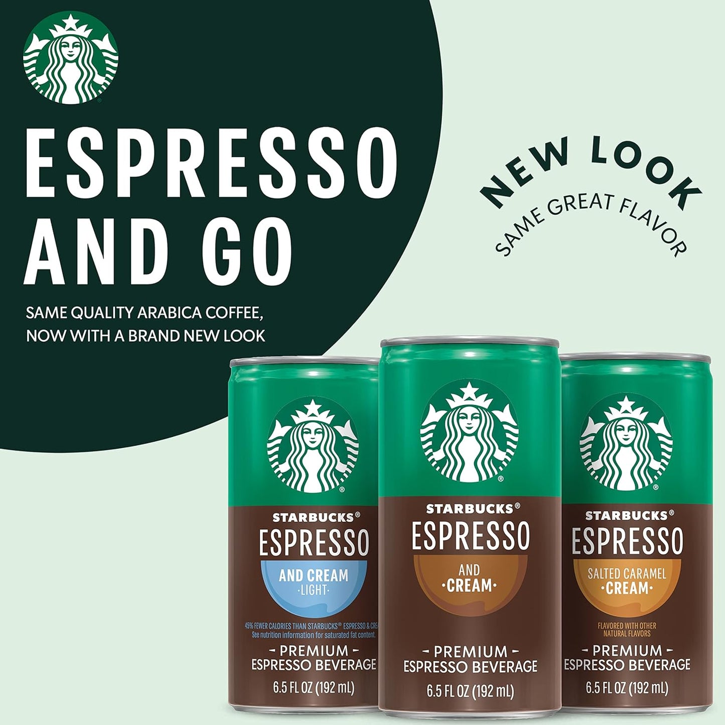 Starbucks Ready to Drink Coffee, Espresso & Cream Light, 6.5oz Cans (12 Pack)