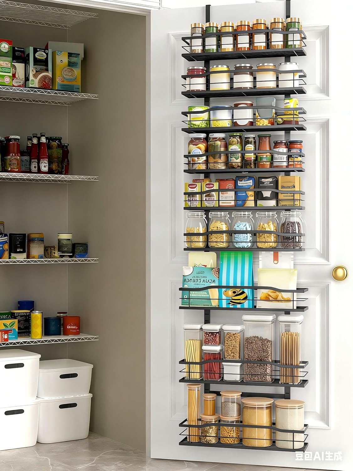 Moforoco White 9-Tier Over The Door Pantry Organizer, Pantry Organizat