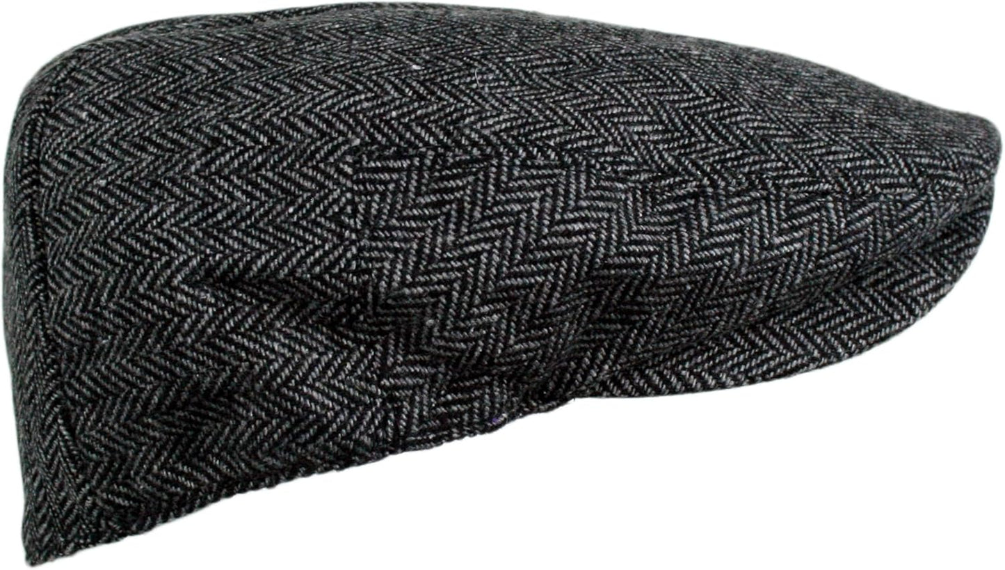 Wonderful Fashion Men's Classic Herringbone Tweed Wool Blend Newsboy I