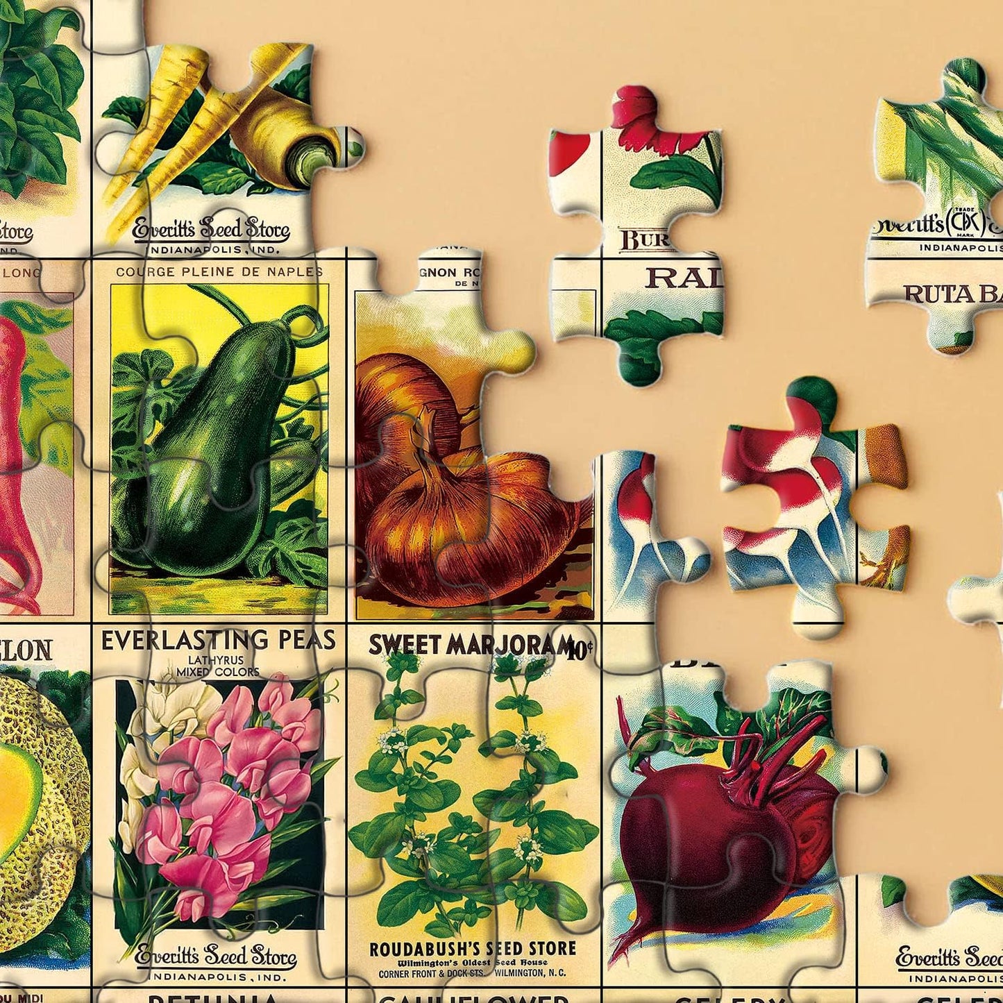Vintage Plant Puzzle 1000 Pieces for Adult, Flower Puzzle of Heirloom 