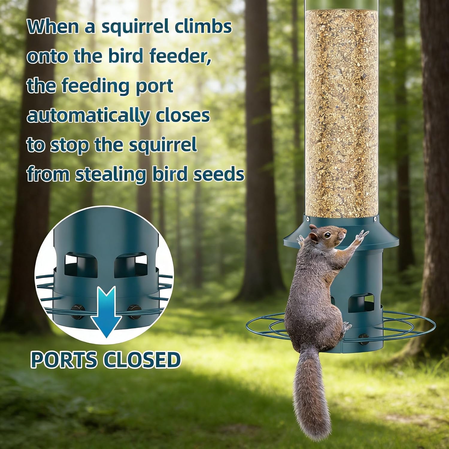 Metal Squirrel Proof Bird Feeders for Outdoors Hanging 4.0 LB Large Ca