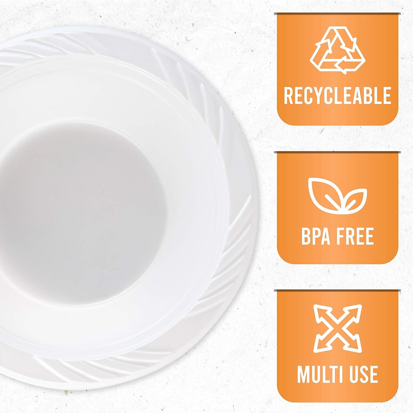 100 Count Disposable 12 ounce White Plastic Soup Bowls