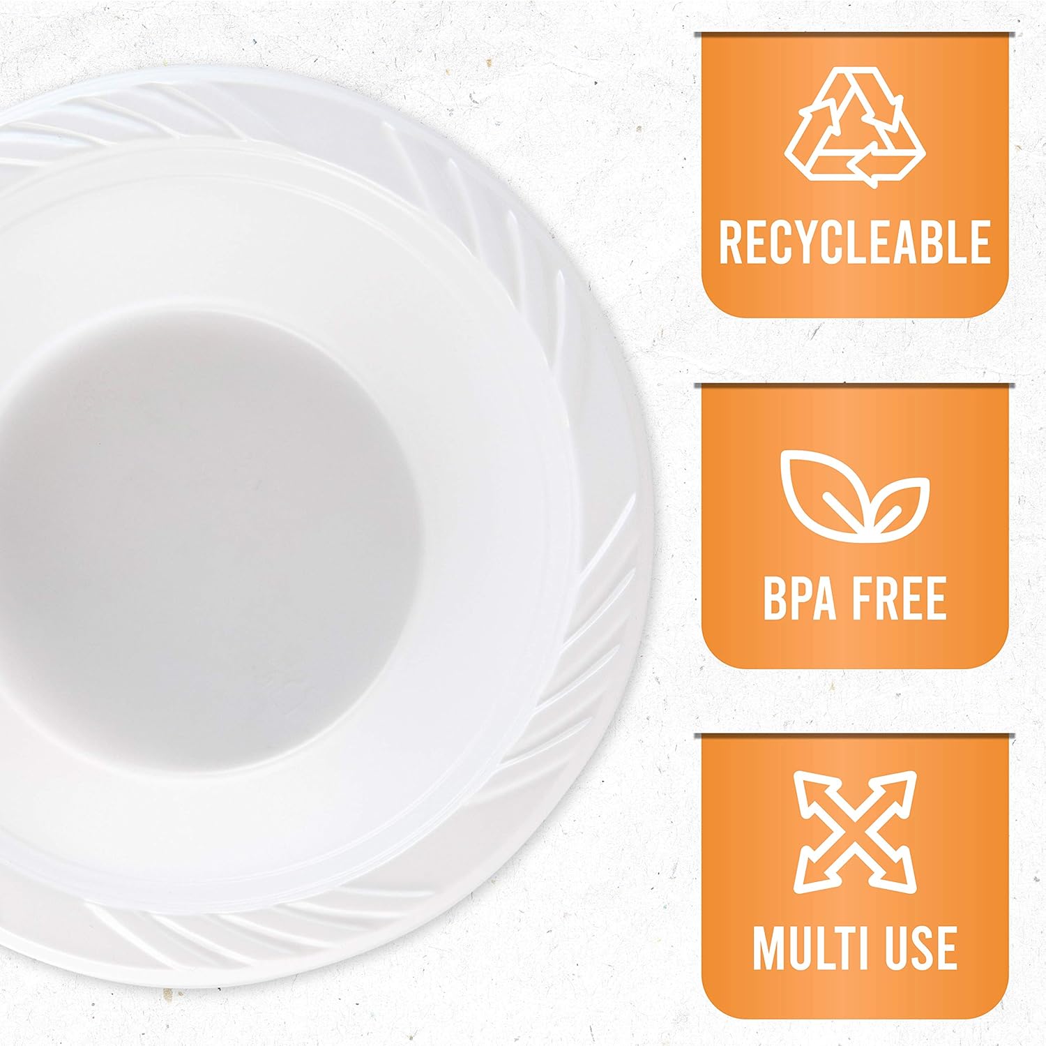 100 Count Disposable 12 ounce White Plastic Soup Bowls