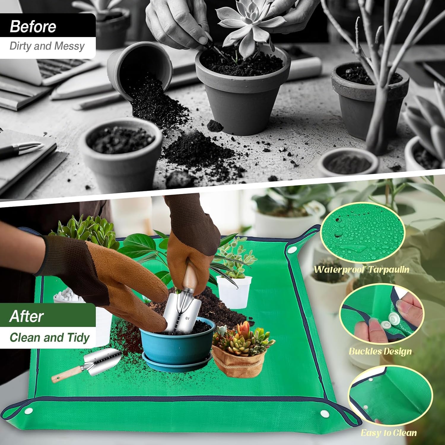 Gardening Tools 9-Piece Heavy-Duty Garden Tools Set, Stainless Steel G