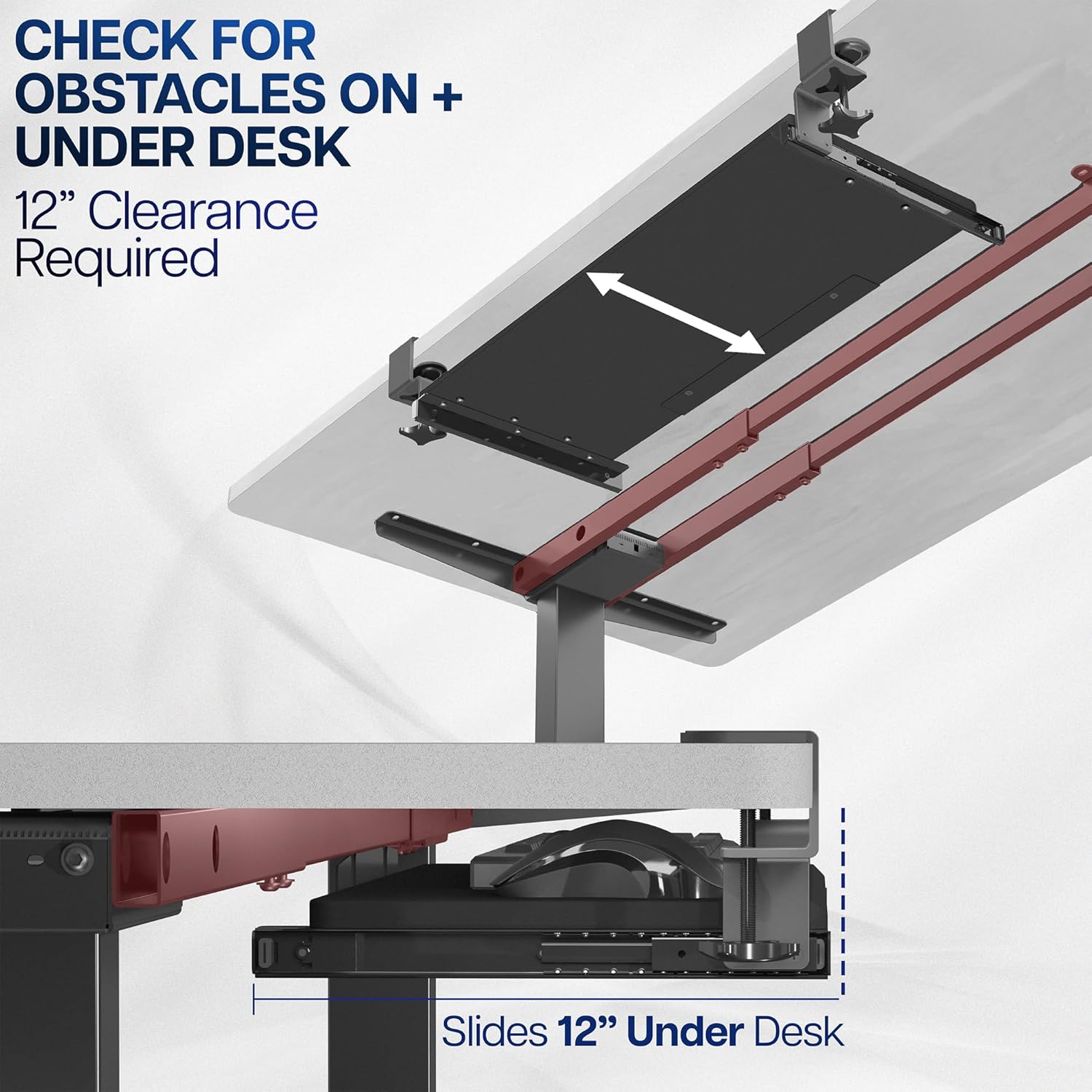 VIVO Large Keyboard Tray Under Desk Pull Out with Extra Sturdy C Clamp